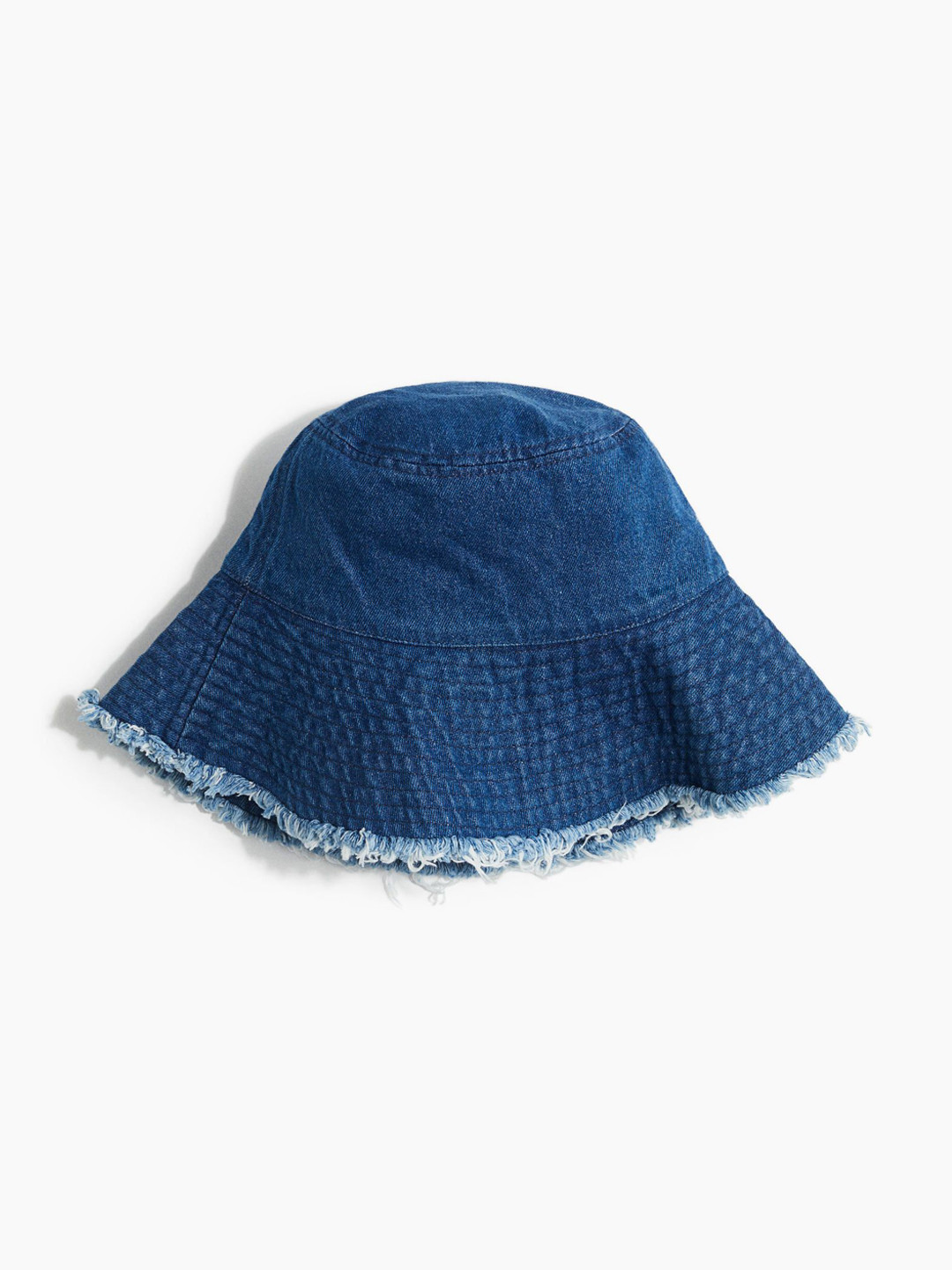 

H&M Frayed-Edge Denim Bucket Hat, Blue