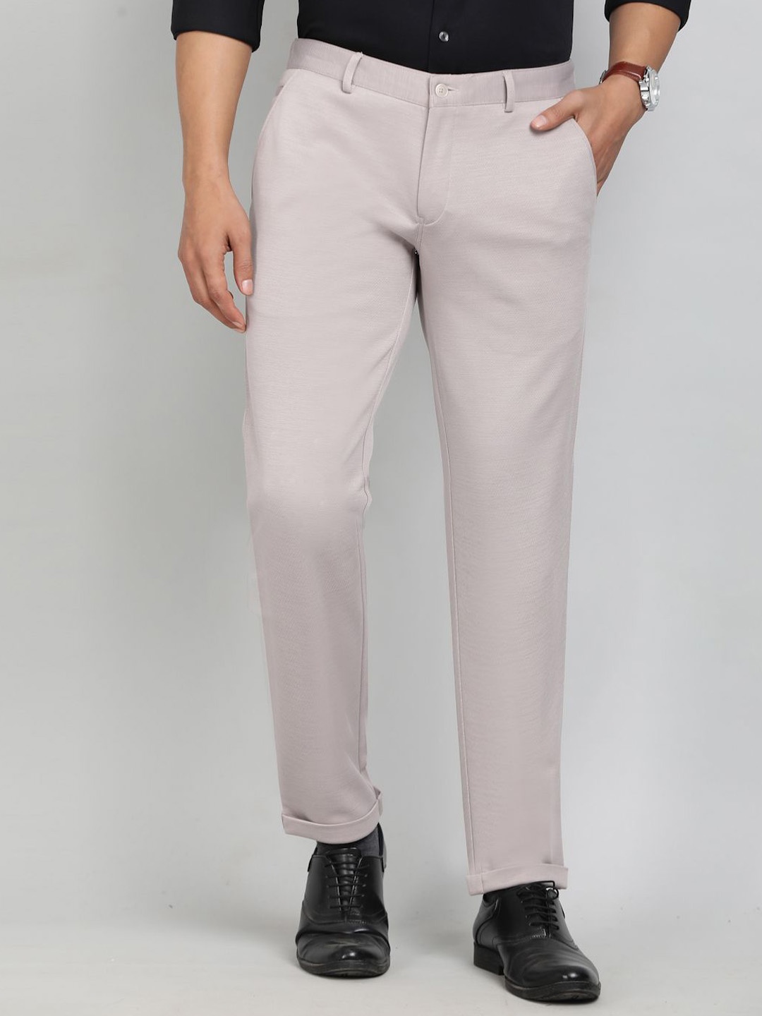 

Greenfibre Men Slim Fit Trousers, Pink