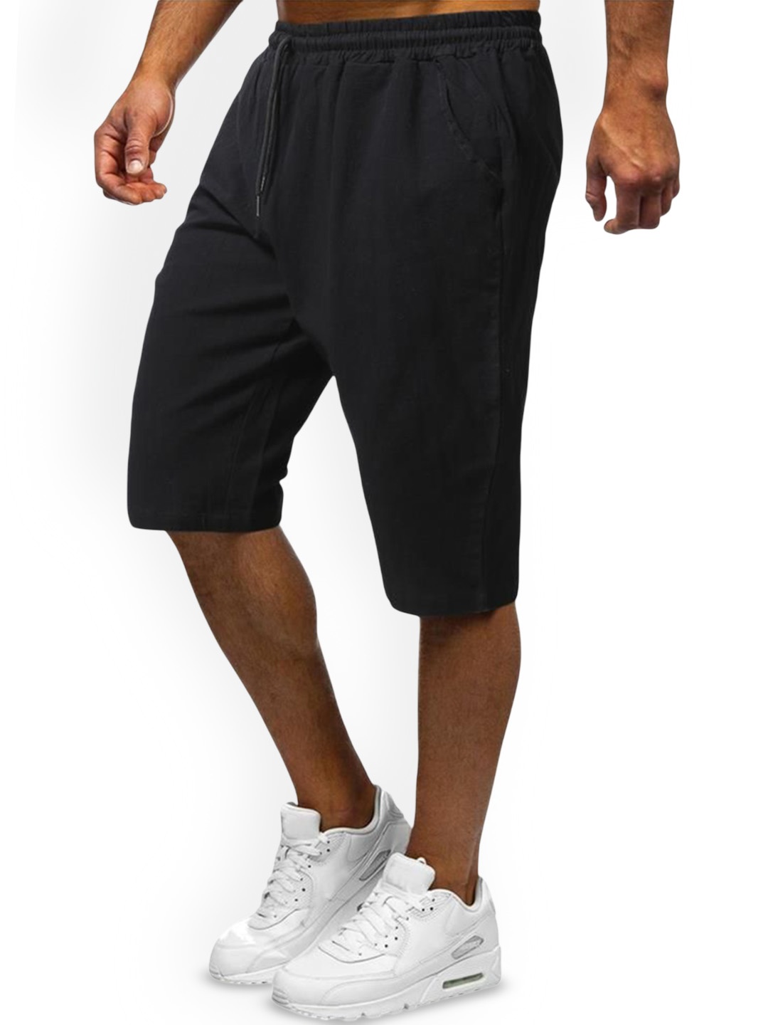 

StyleCast x Revolte Men Mid-Rise Cotton Regular Shorts, Black
