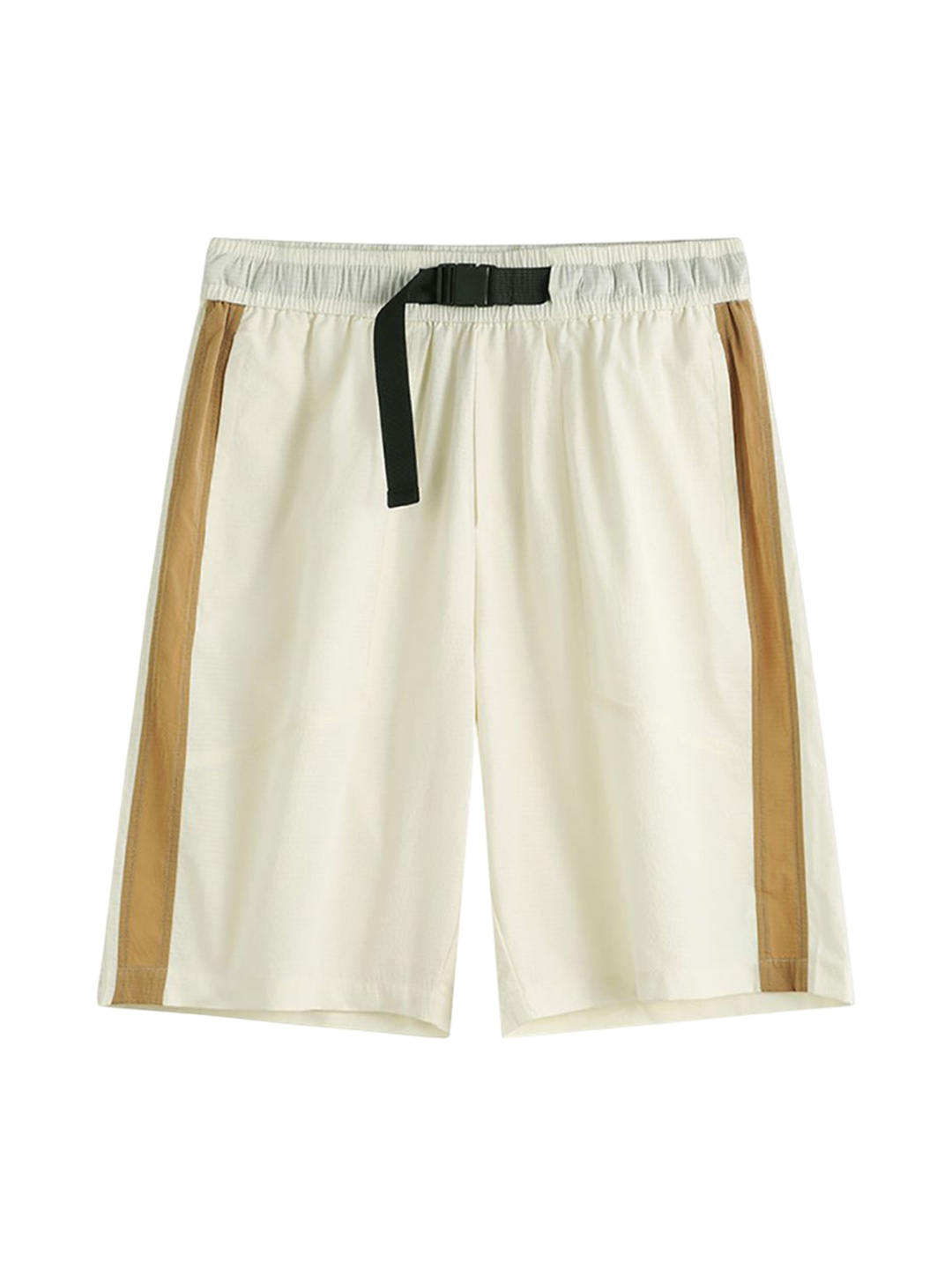 

StyleCast x Revolte Men Striped Regular Fit Mid-Rise Shorts, Beige