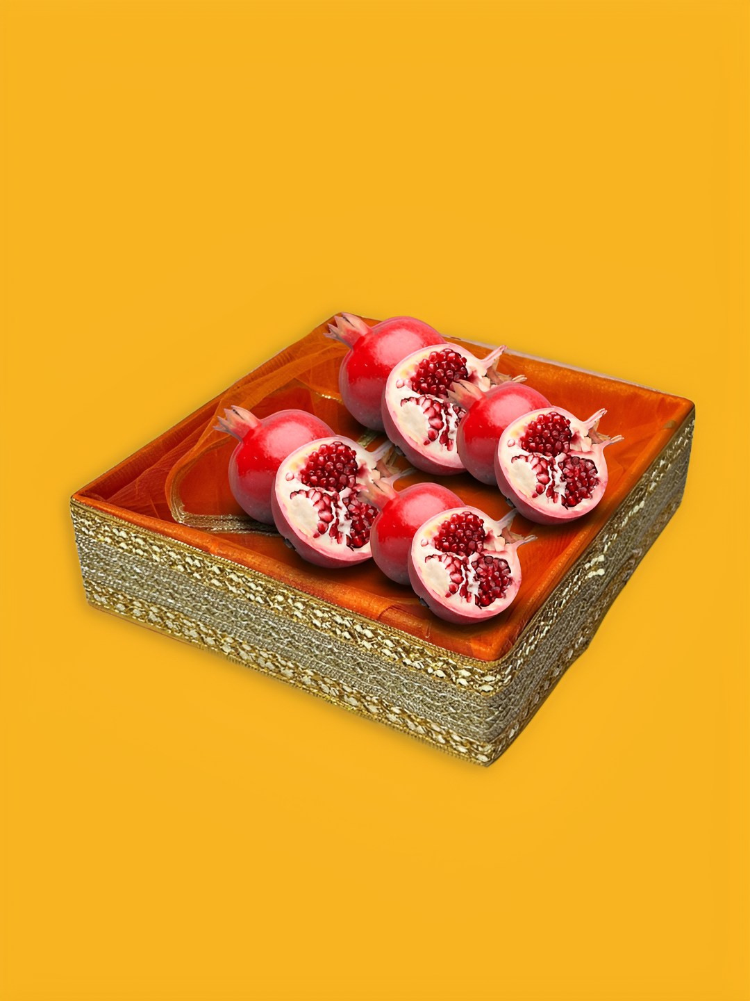 

ARTSY Orange Textured Wooden Multi-Utility Organiser