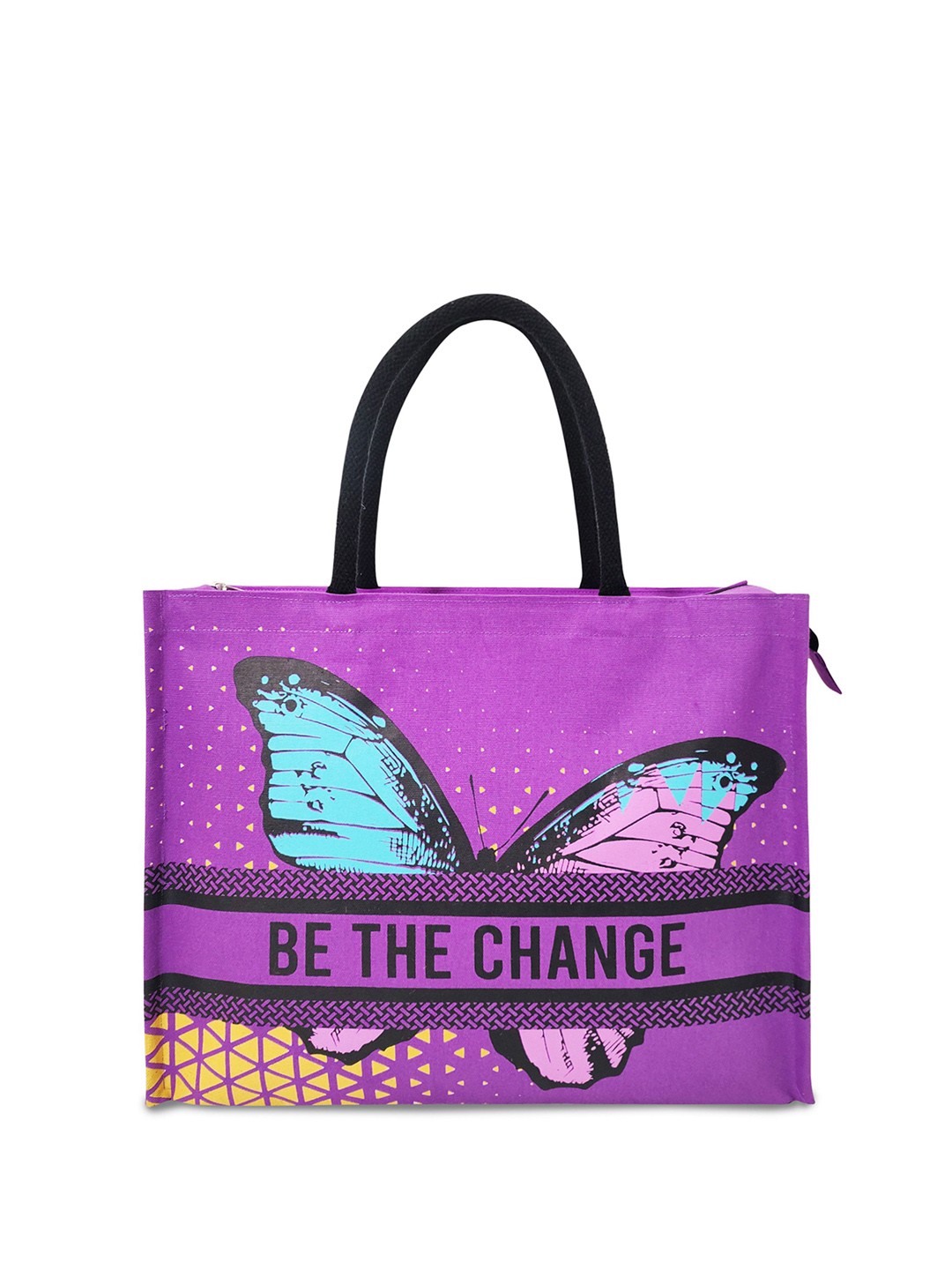 

earthbags Graphic Butterfly Printed Lunch Bag, Purple