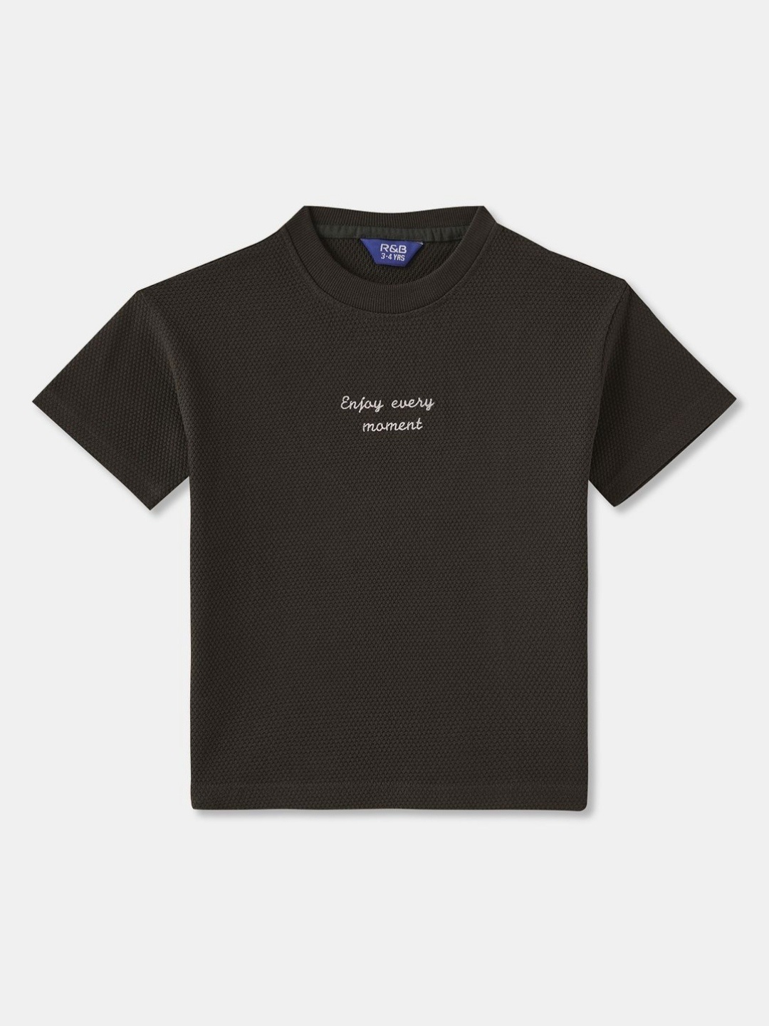 

R&B Boys Typography Printed Round Neck Cotton T-shirt, Olive