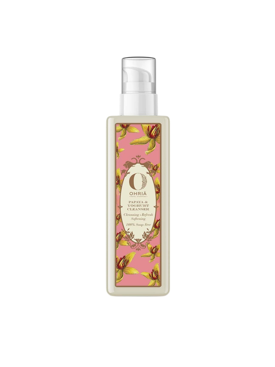 

OHRIA AYURVEDA 100% Soap Free Papaya & Yoghurt Moisturizing Facial Cleanser 200 ML, Pink