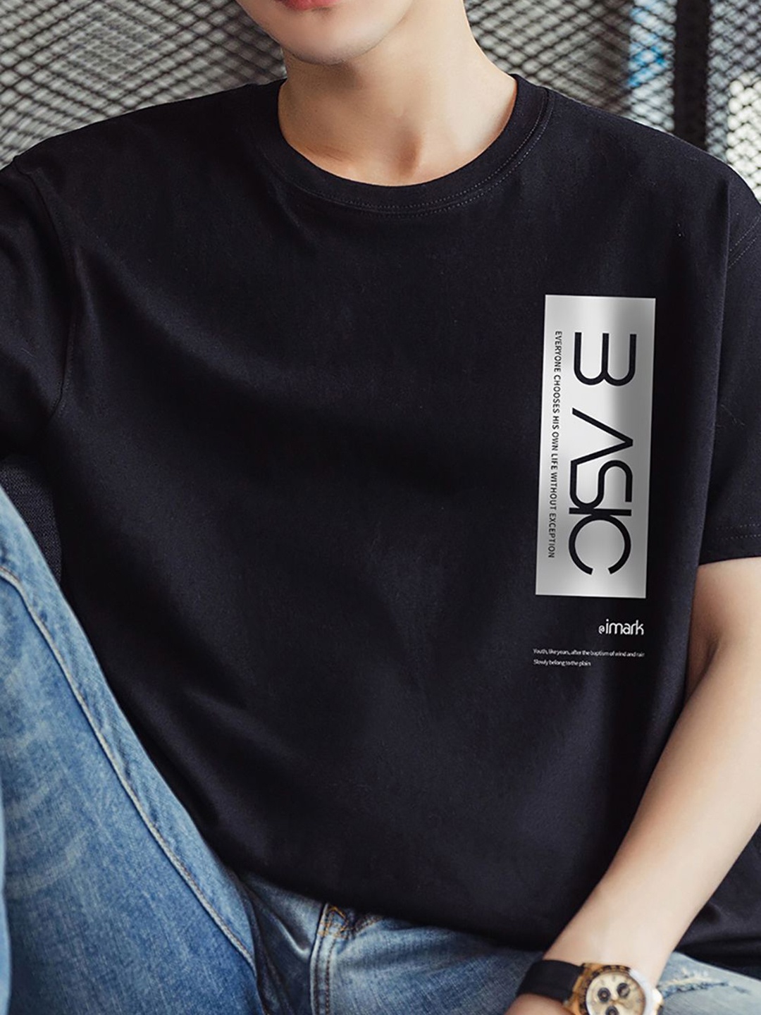

StyleCast x Revolte Men Typography Printed Round Neck T-shirt, Black
