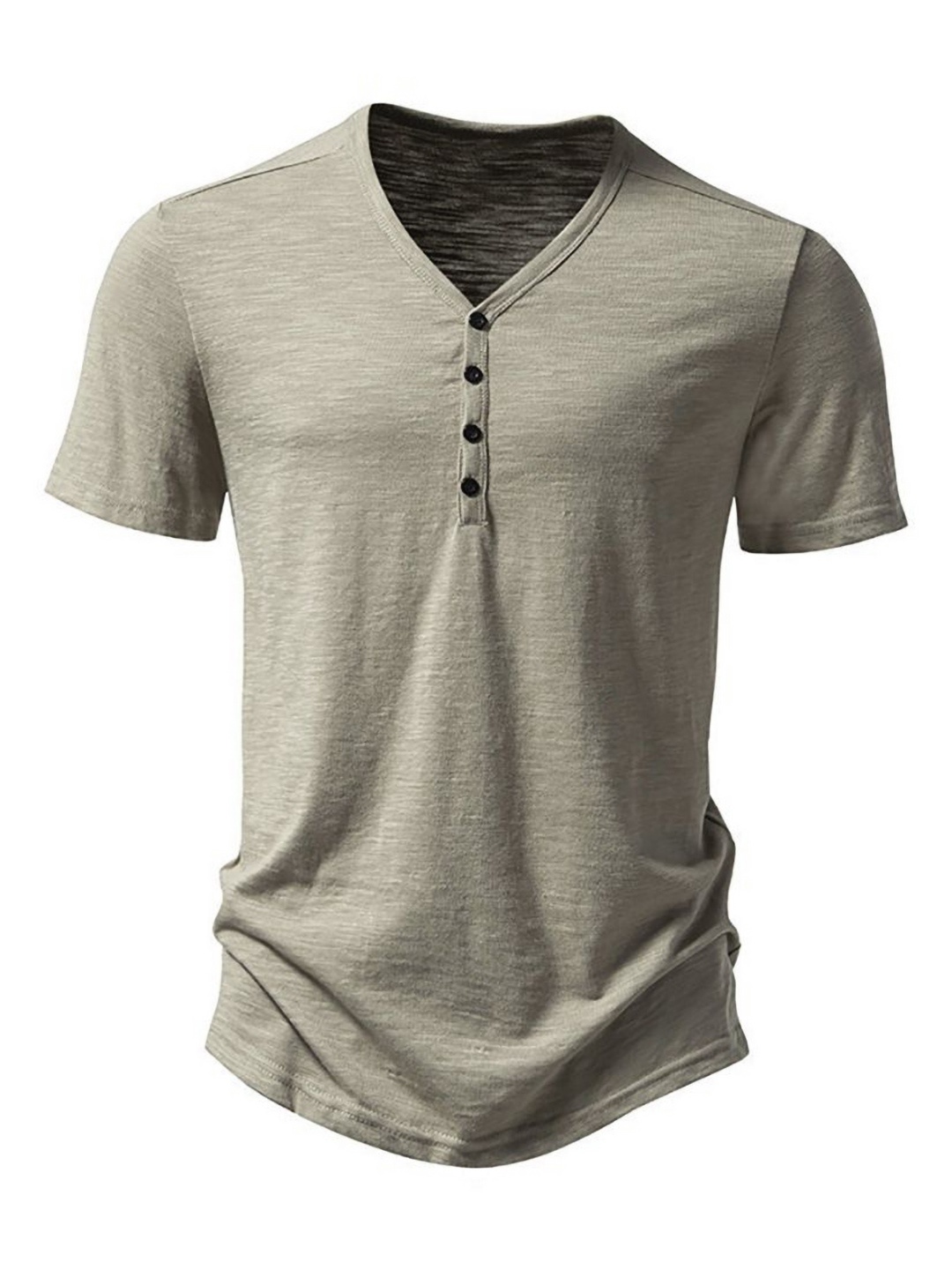 

StyleCast x Revolte Men Solid Henley Neck Cotton T-shirt, Grey