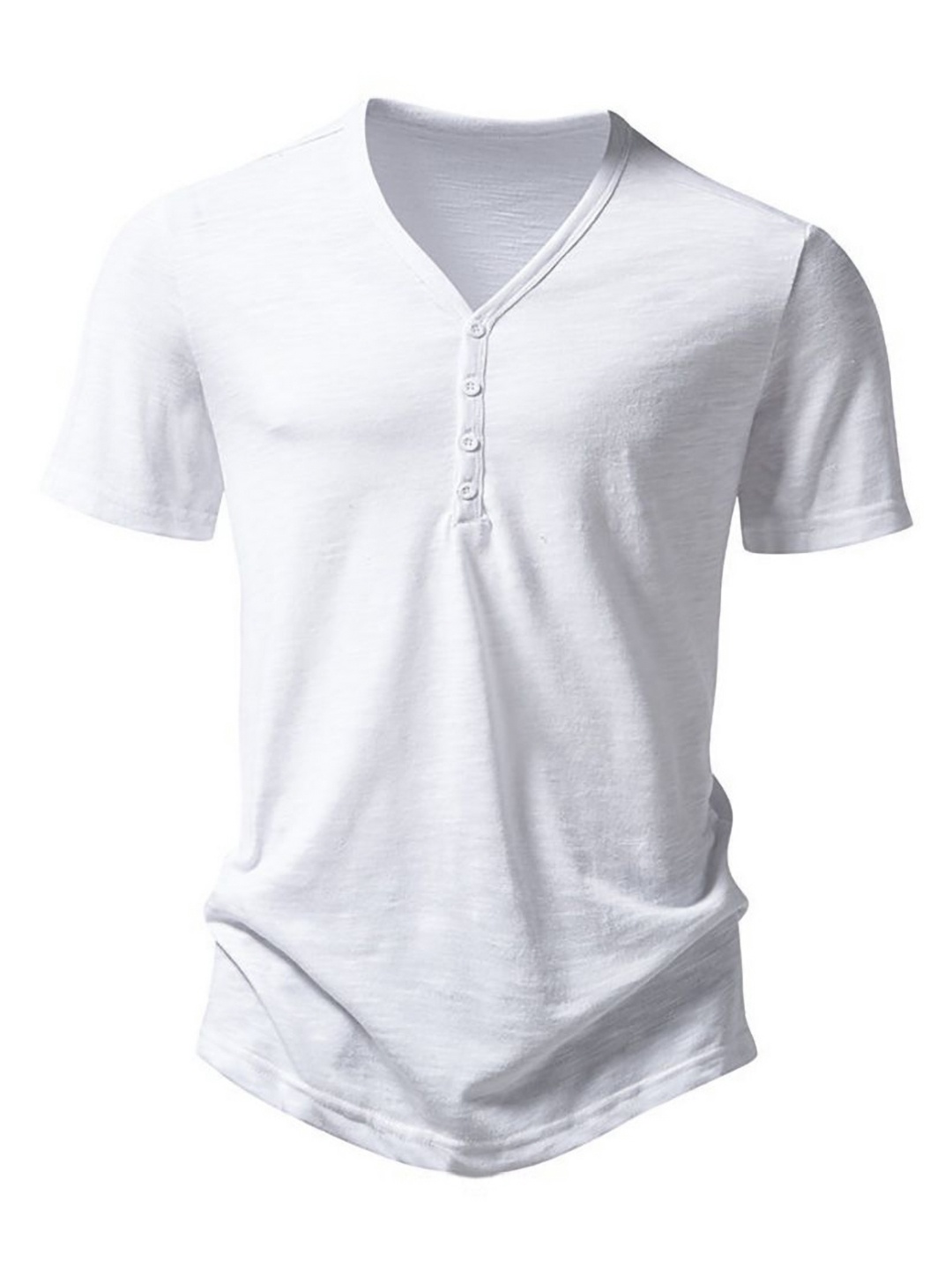 

StyleCast x Revolte Men Solid V-Neck Cotton T-shirt, White