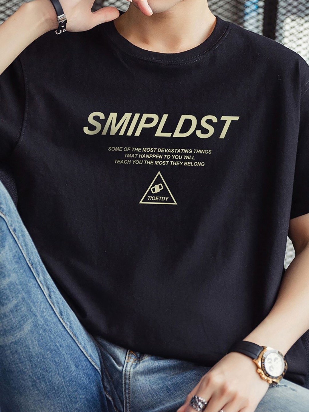 

StyleCast x Revolte Men Typography Printed Round Neck T-shirt, Black