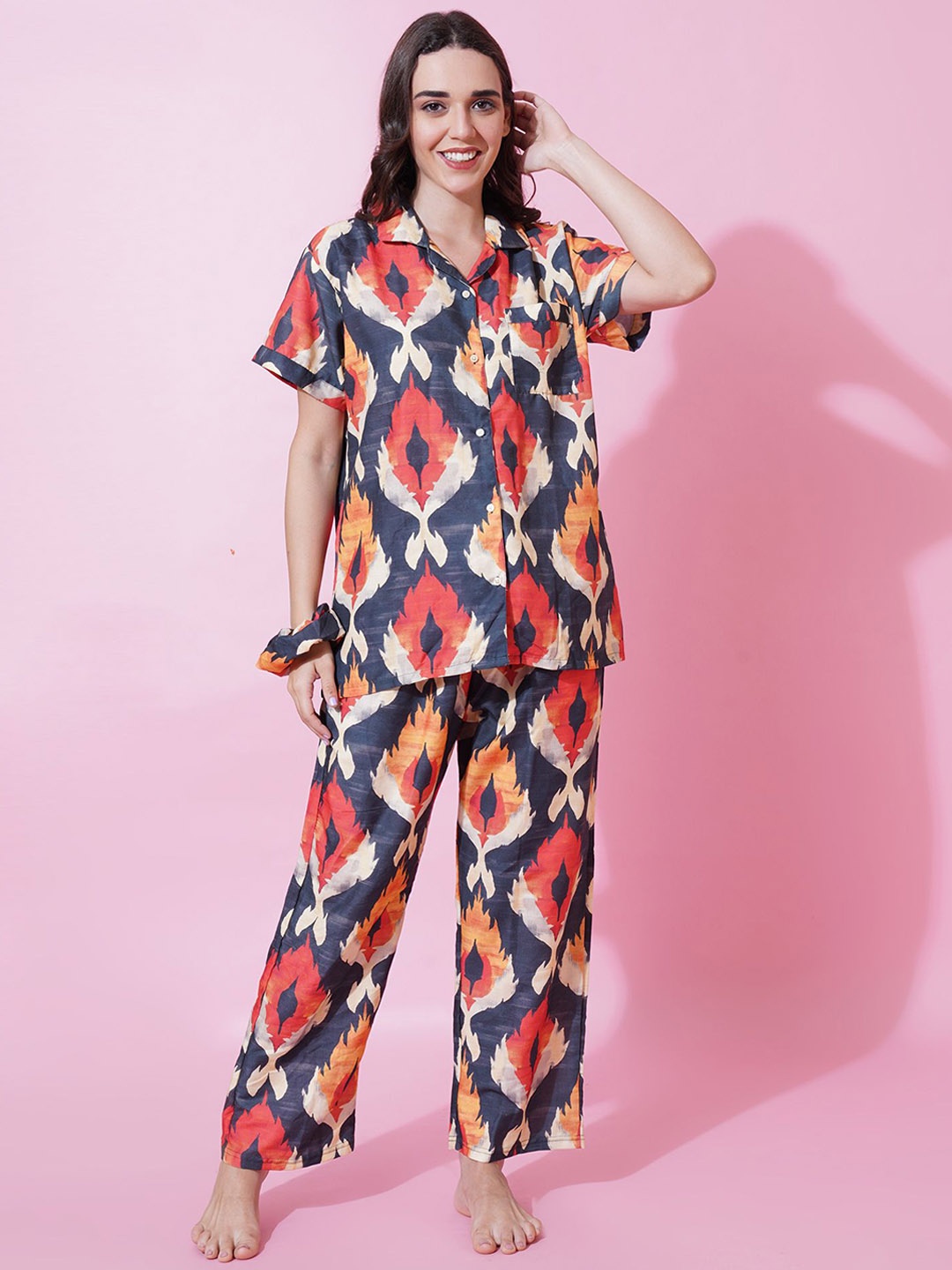 

FFLIRTYGO Women Printed Night suit, Blue