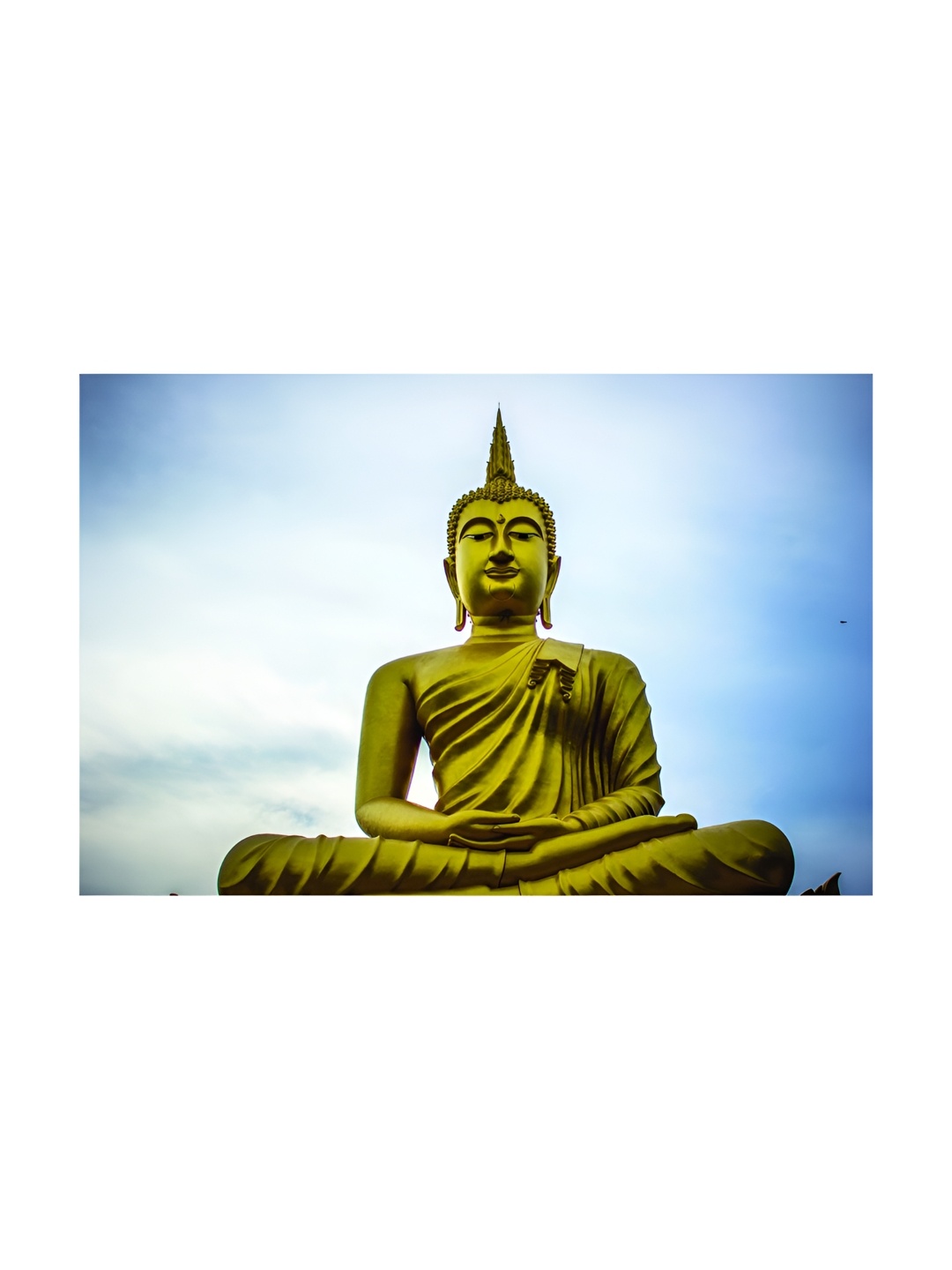 

Inephos Green And Blue Buddha Religious Printed Canvas Wall Art