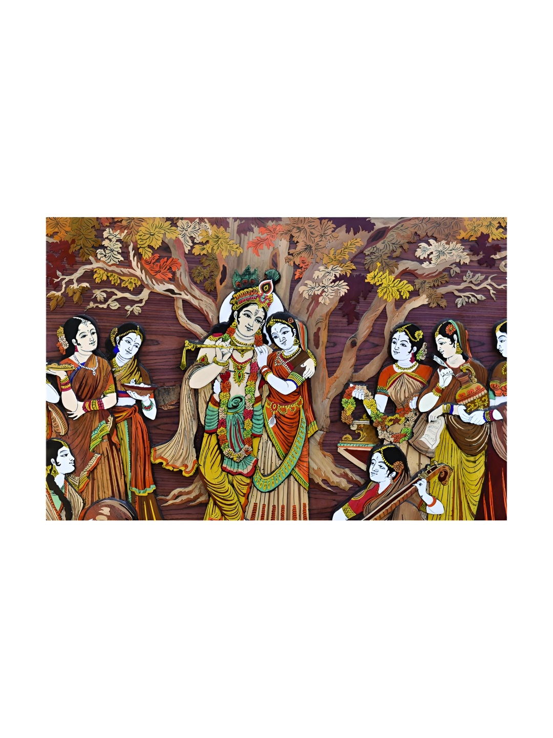 

Inephos Brown & White Religious Printed Canvas Wall Art