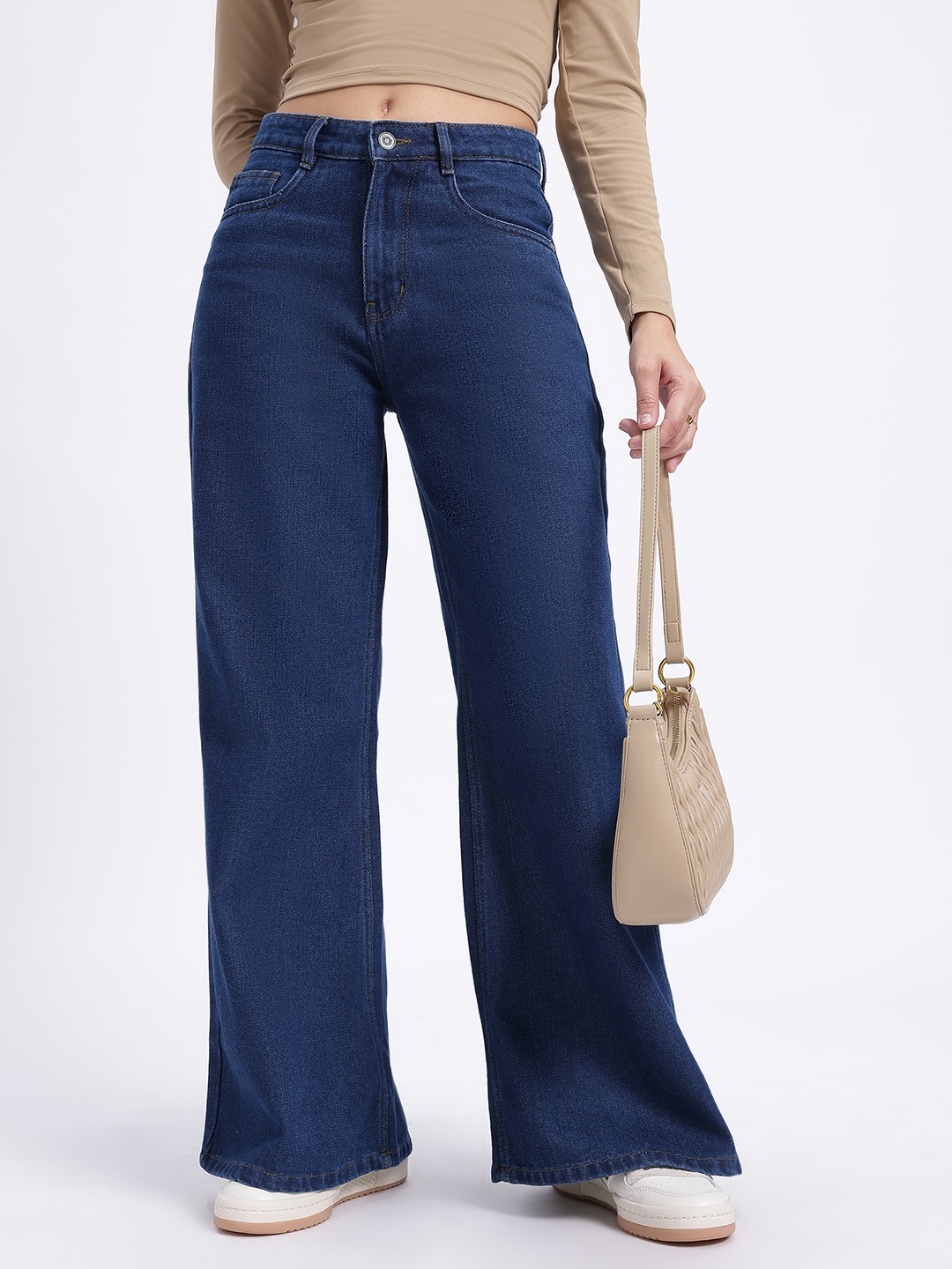 

glitchez Elevated Essentials Straight Fit Jeans, Navy blue