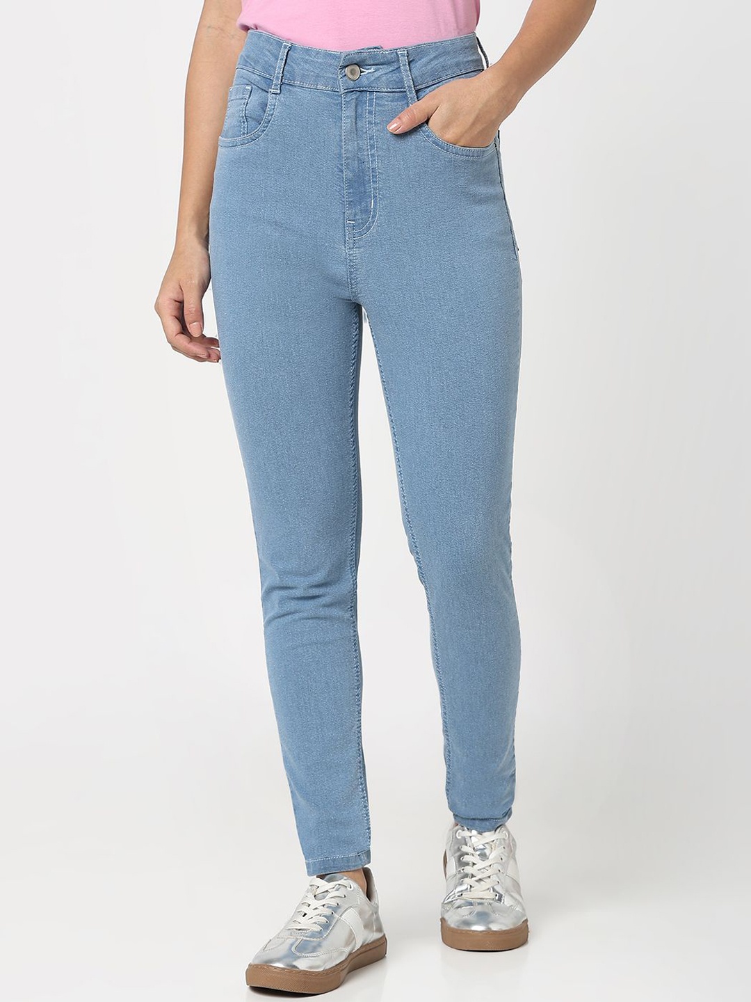

R&B Women Skinny Fit High-Rise Jeans, Blue