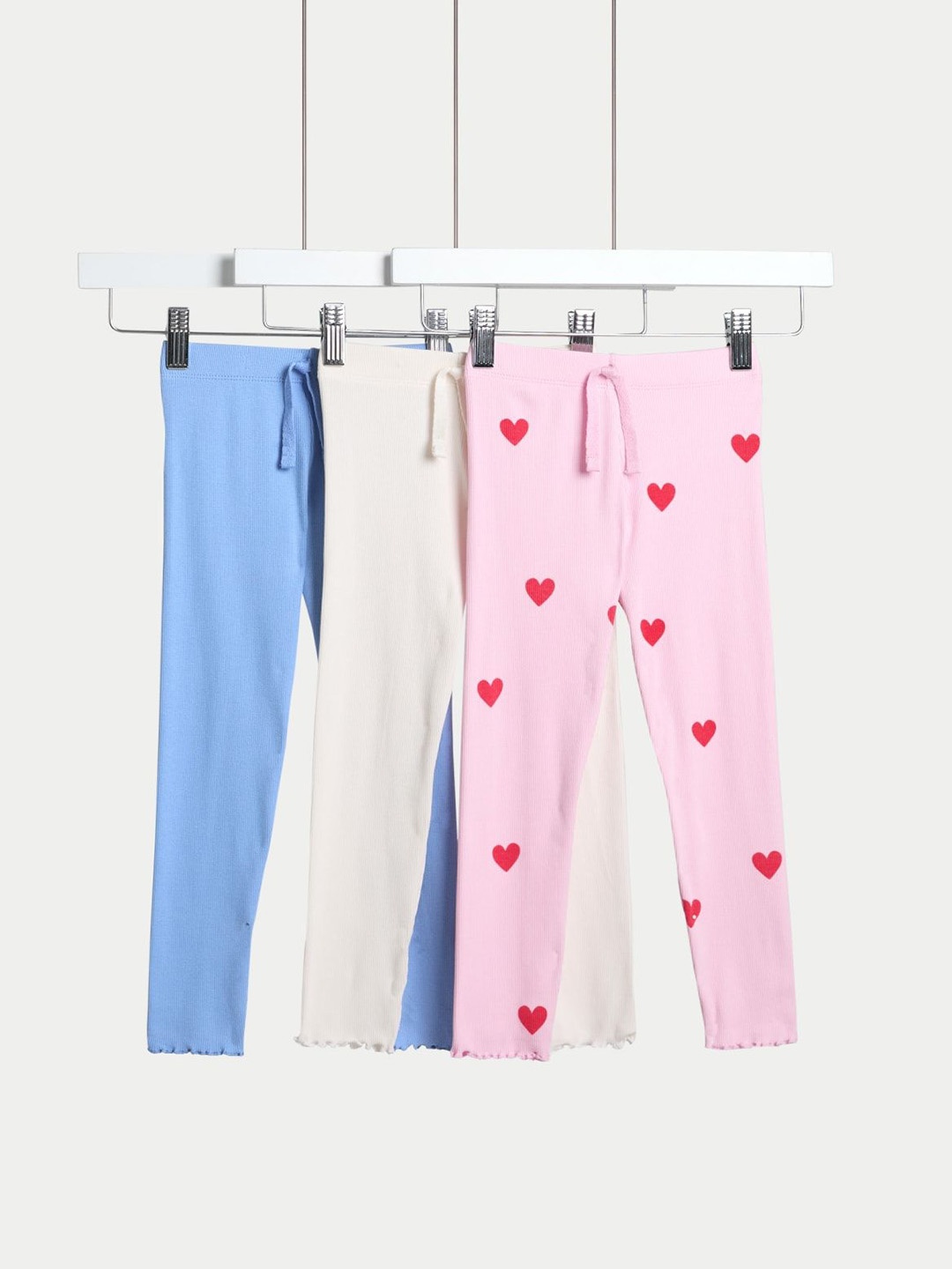 

Marks & Spencer Girls Pack Of 3 Mid Rise Ankle Length Leggings, Pink