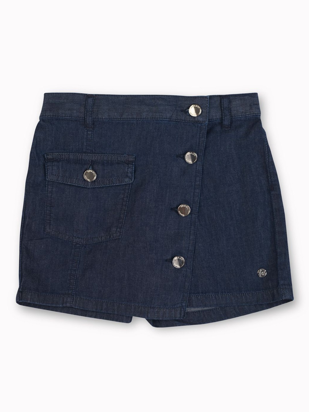 

Gini and Jony Girls Mid-Rise Front Pocket Denim Skorts, Navy blue