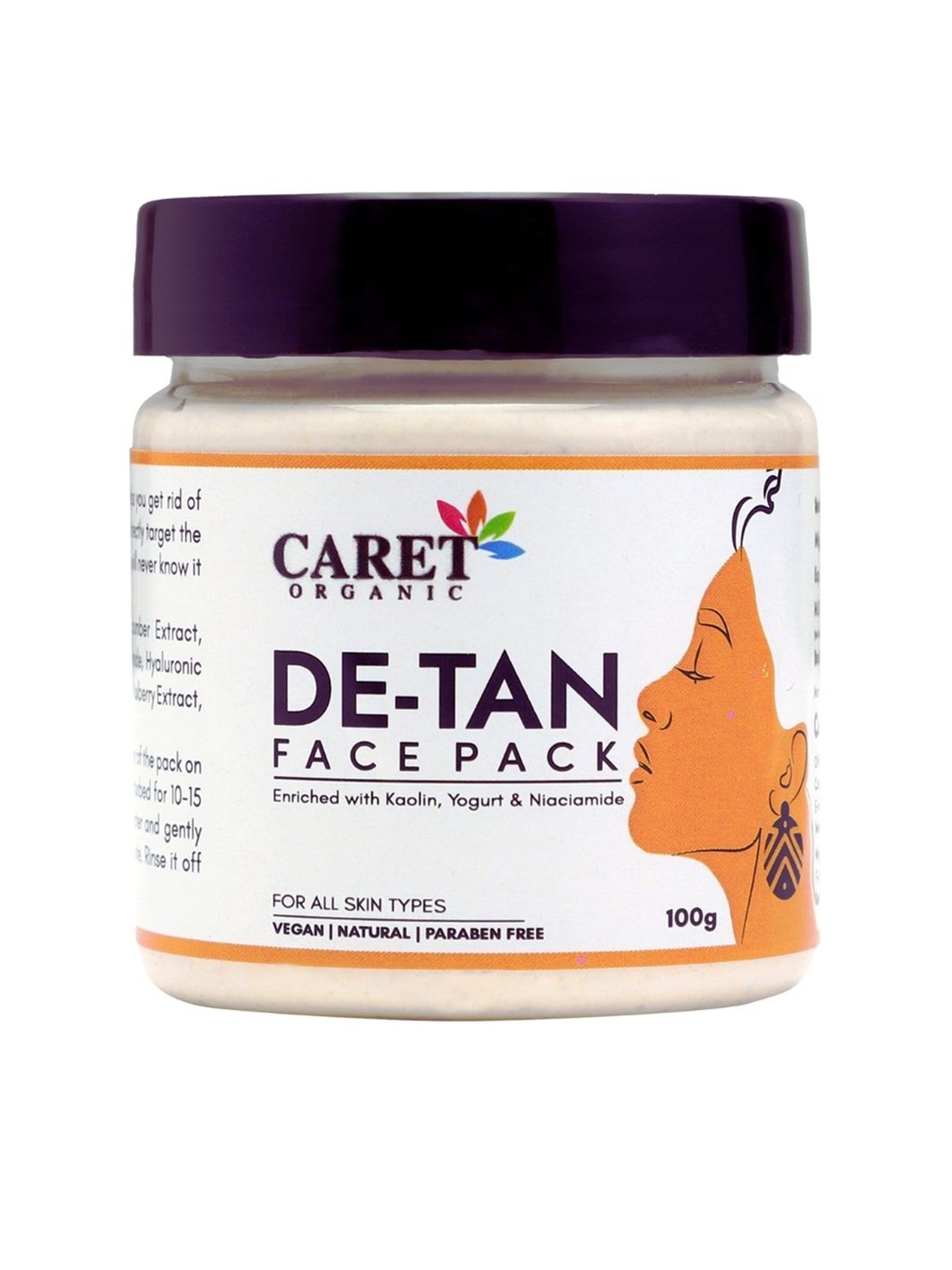 

CARET ORGANIC De-Tan For Tan Removal & Skin Repair Face Pack - 100 g, White