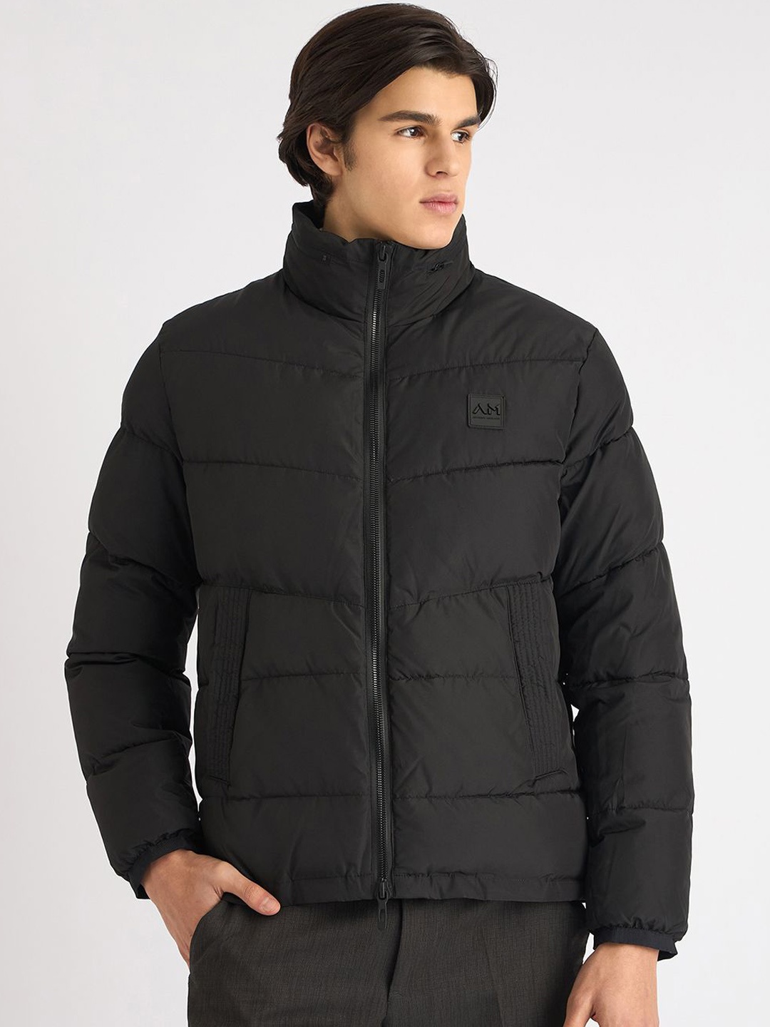 

Antony Morato Men Hooded Solid Casual Puffer Jacket, Black
