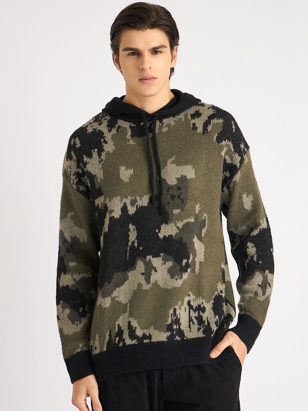 

Antony Morato Men Printed Hooded Sweatshirt, Green