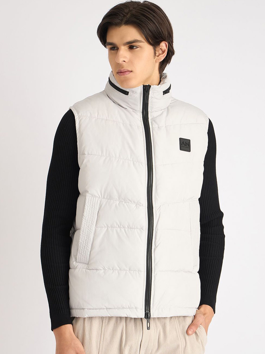 

Antony Morato Men Hooded Solid Casual Gilet Jacket, White