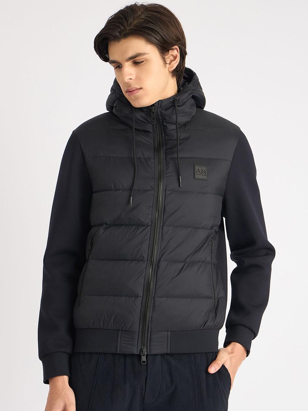 

Antony Morato Men Hooded Solid Casual Padded Jacket, Black