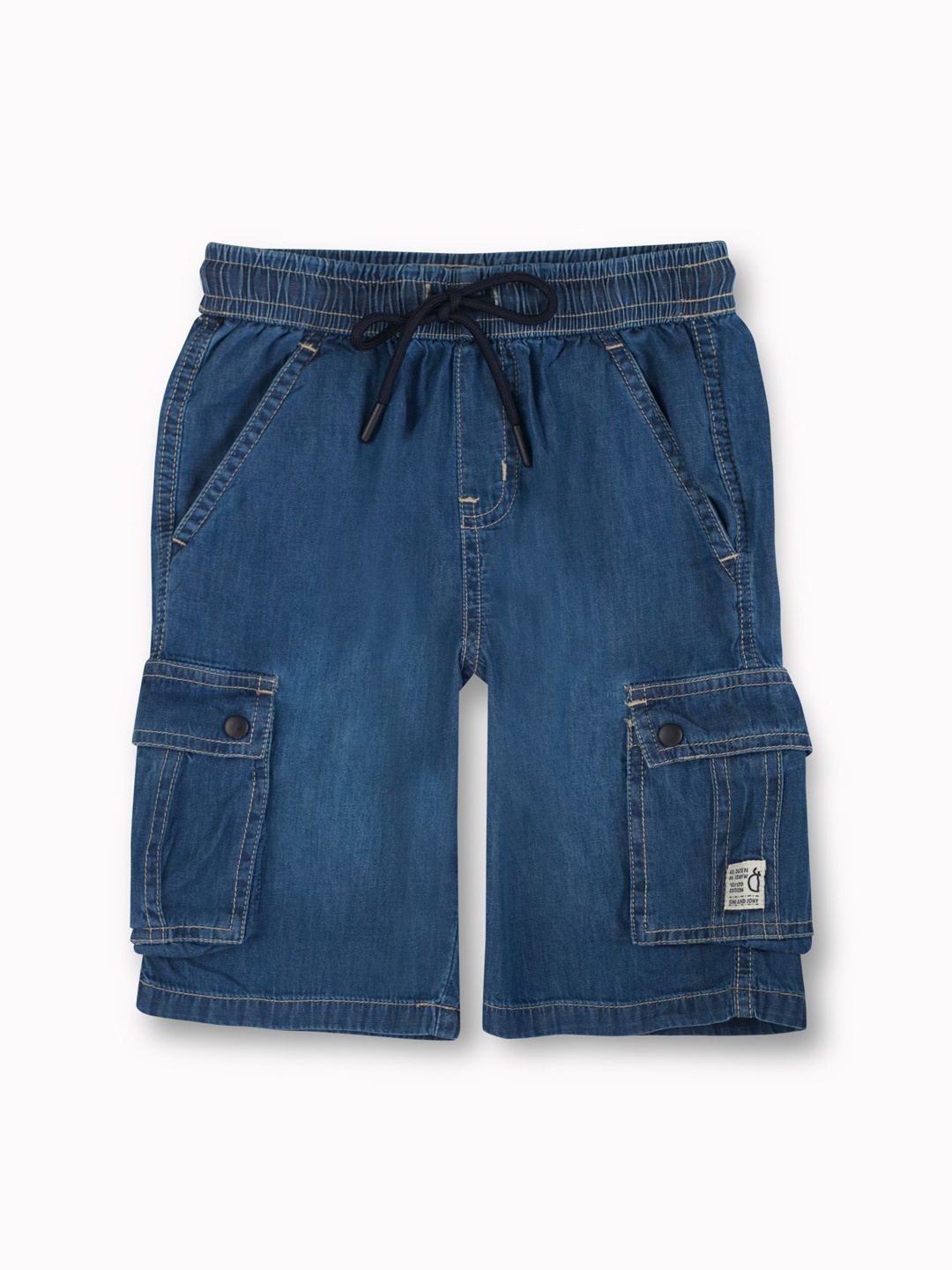 

Gini and Jony Boys Regular Fit Mid-Rise Denim Cargo Shorts, Blue