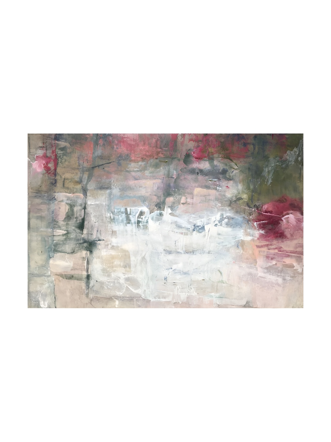 

Inephos Grey And Pink Other Printed Paper Canvas Unframed Wall Paintings