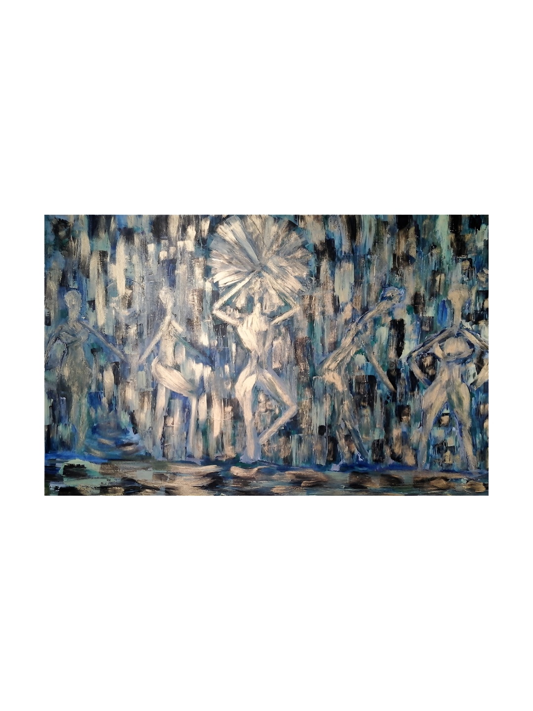 

Inephos Blue And Brown Abstract Printed Wall Art