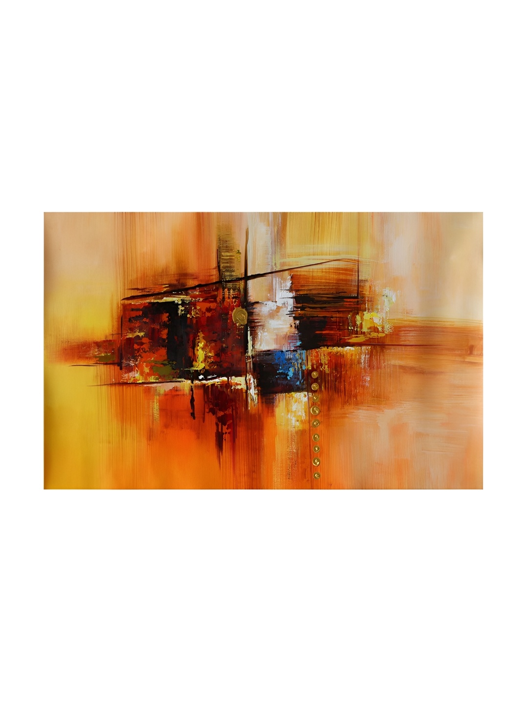 

Inephos Brown & Orange Abstract Printed Canvas Wall Art