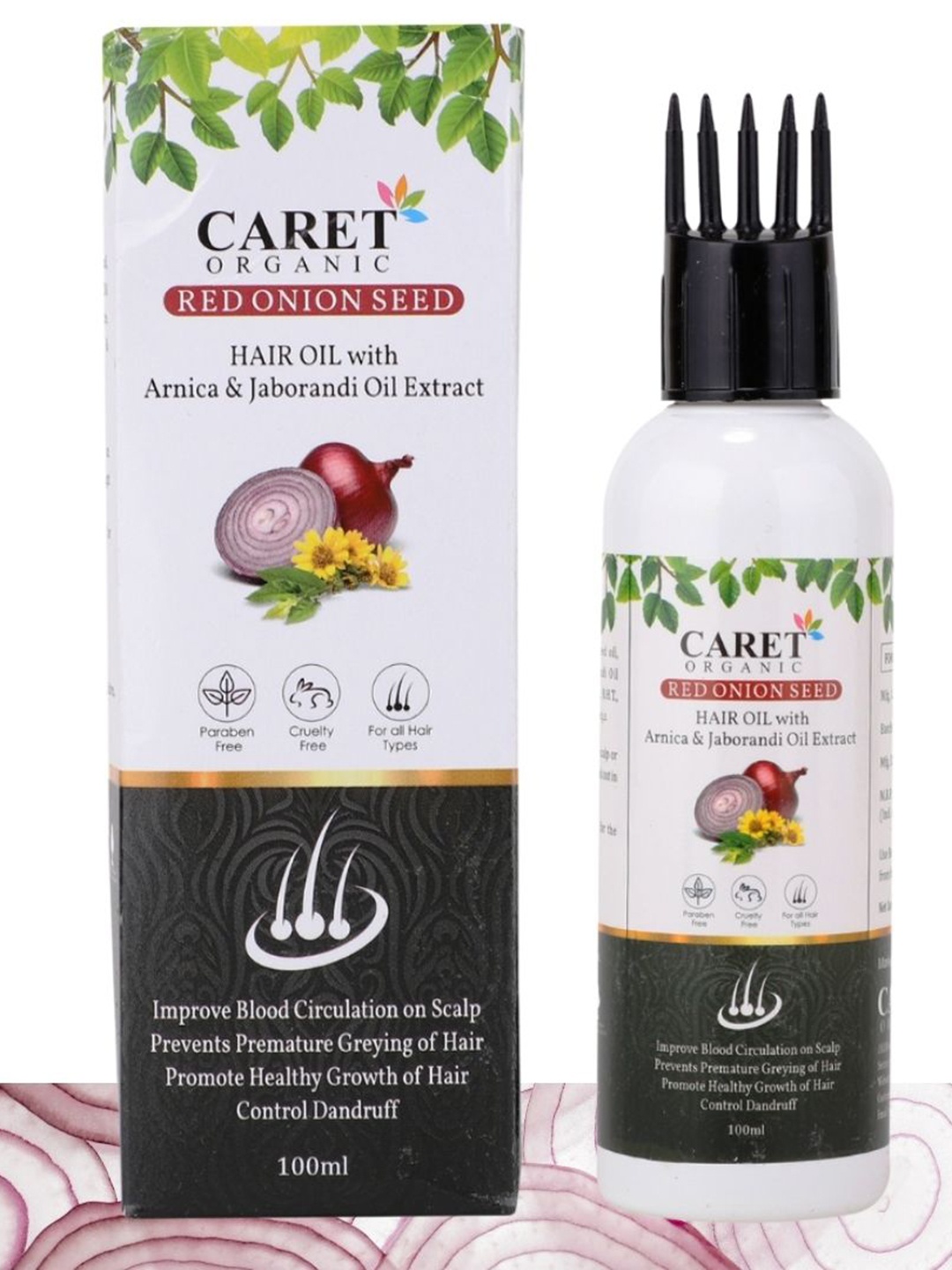 

CARET ORGANIC Red Seed Onion Oil For Hair Growth - 100 ml, White