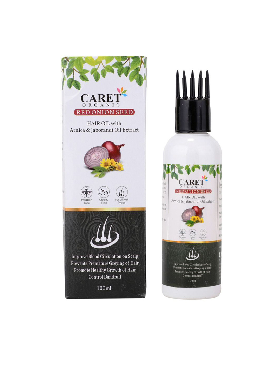 

CARET ORGANIC Set Of 2 Onion Red Seed Oil For Hair Fall Control- 100 ml Each, White