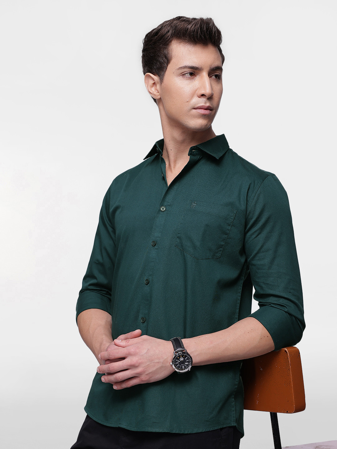 

French Connection Premium Pure Cotton Slim Fit Casual Shirt, Teal