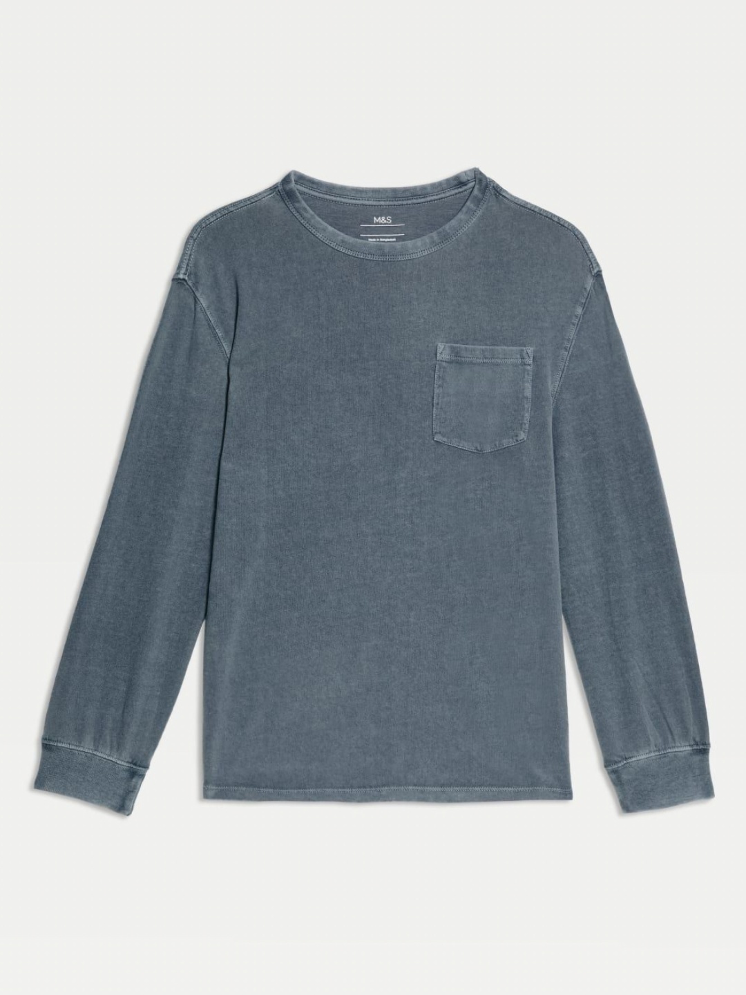 

Marks & Spencer Boys Solid Round Neck Cotton T-shirt, Grey