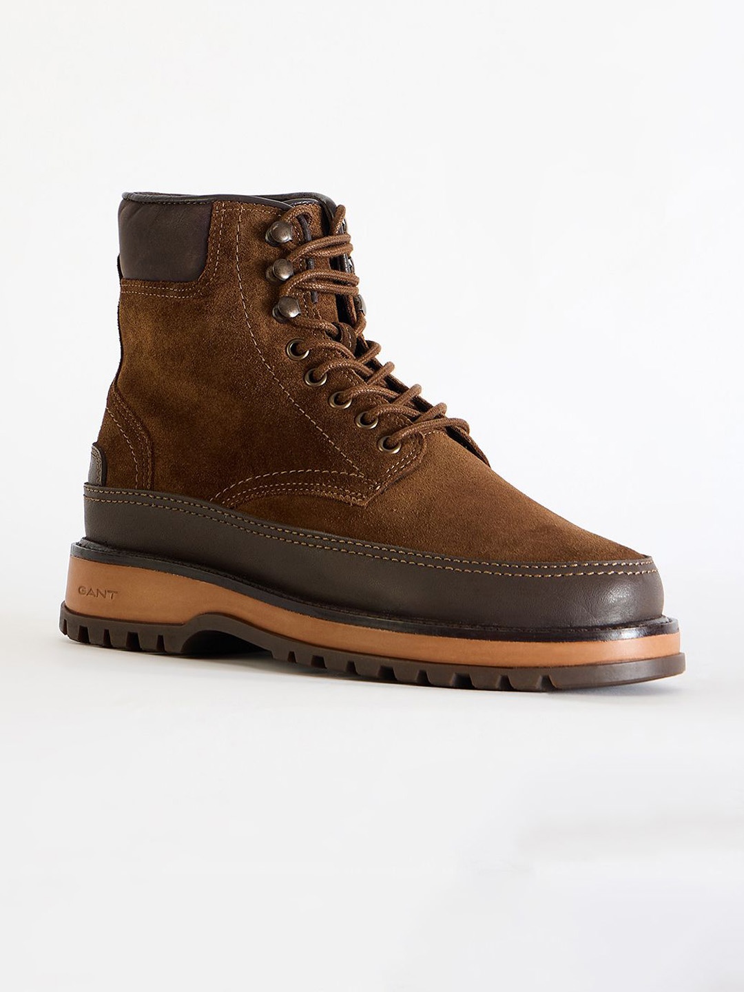 

Gant Men Leather Lace-Up Round Toe Boots, Brown