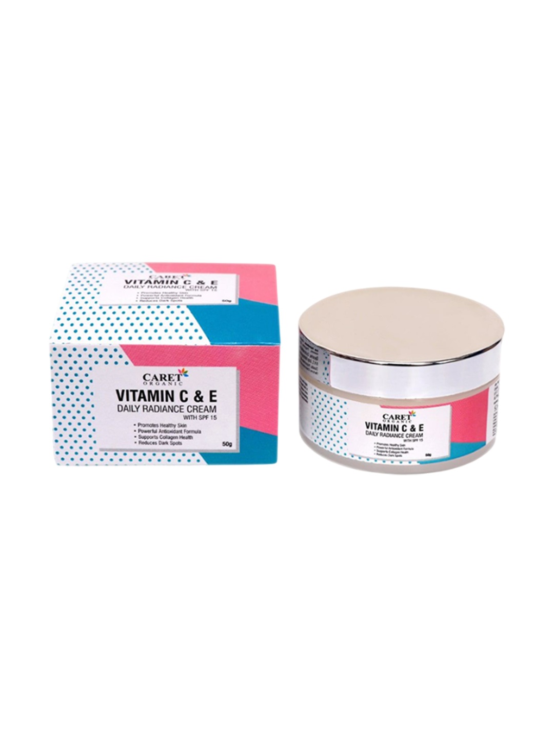 

CARET ORGANIC Set Of 2 Vitamin C & E Radiance Cream For Smooth & Glowing Skin - 50 g Each, White