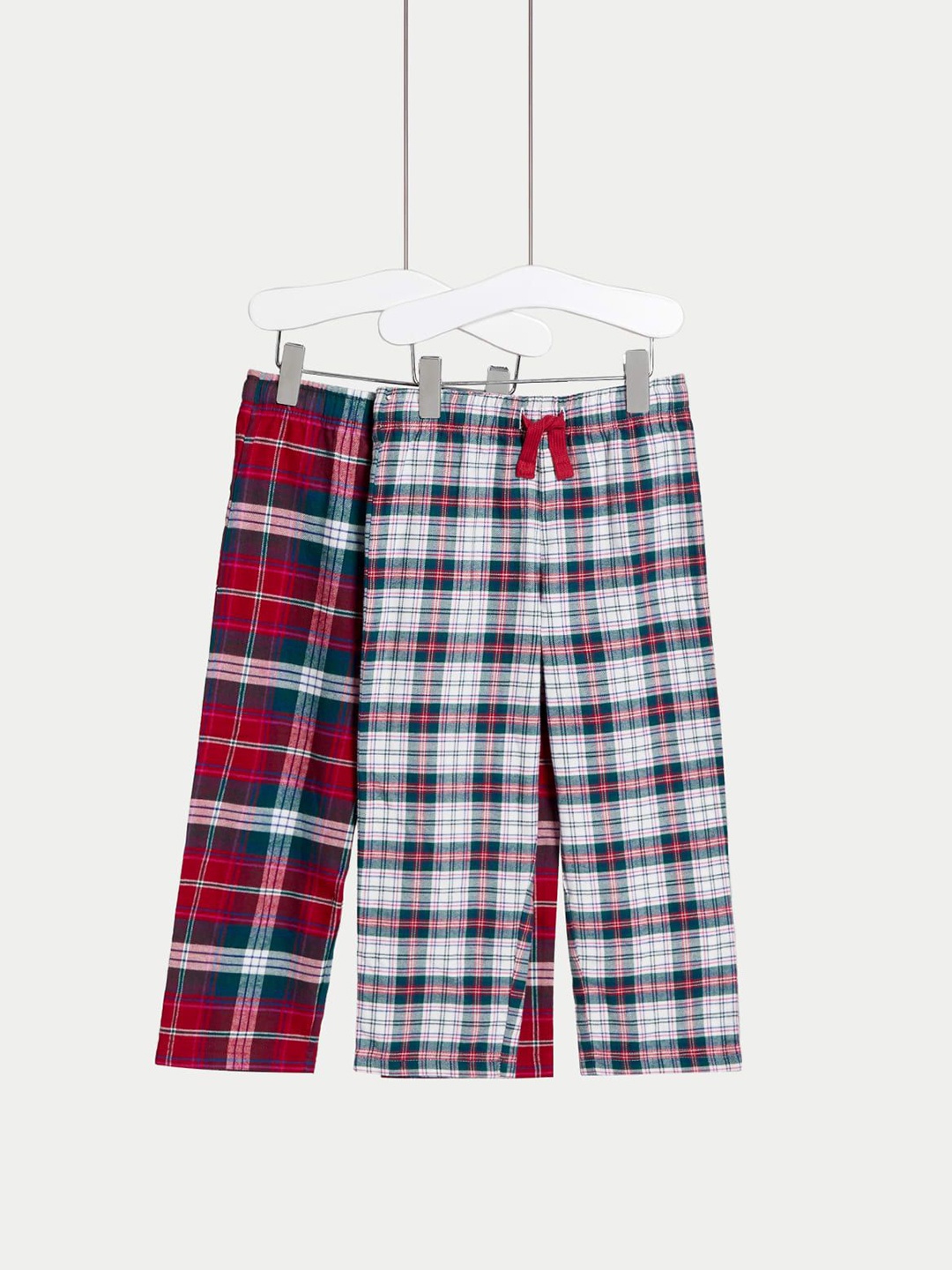 

Marks & Spencer Kids Pack Of 2 Checked Cotton Lounge Pants, Red