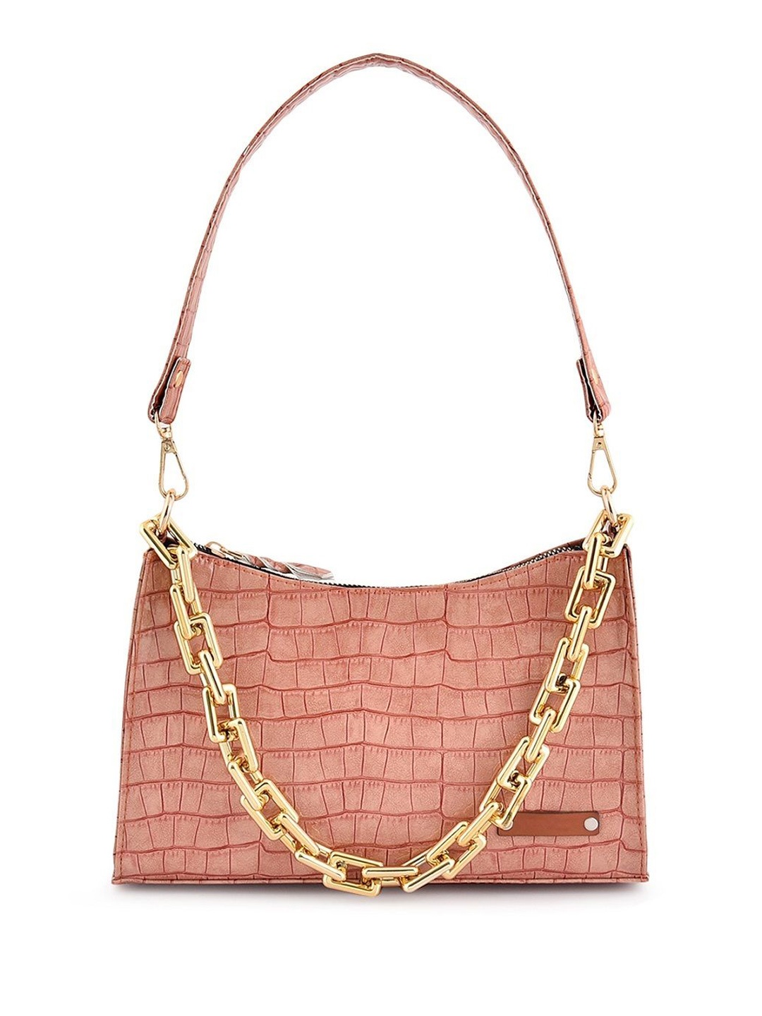 

DressBerry Women Textured Structured Shoulder Bag, Peach