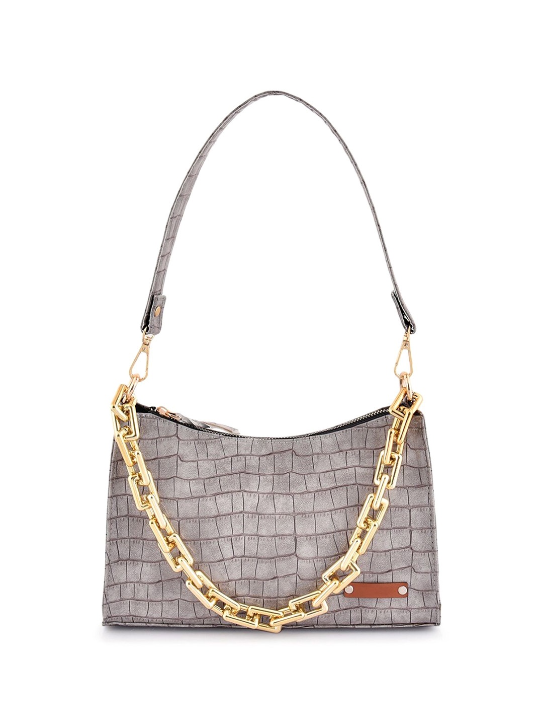 

DressBerry Women Textured Structured Shoulder Bag, Grey