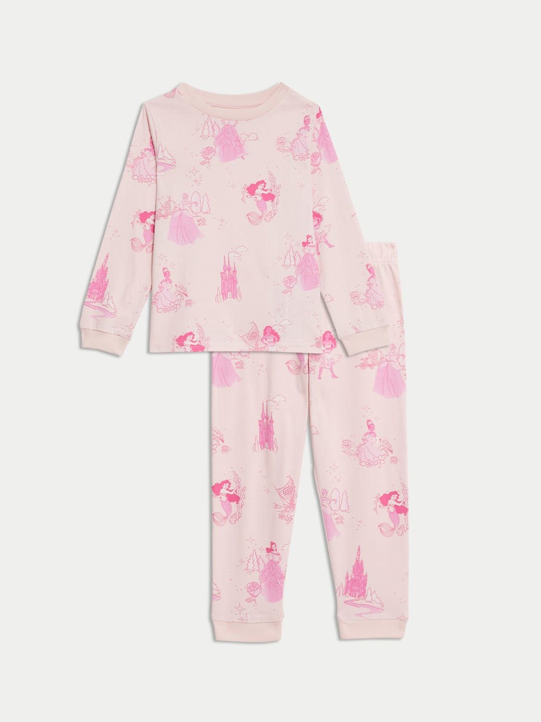 

Marks & Spencer Girls Printed Pure Cotton Night suit, Pink