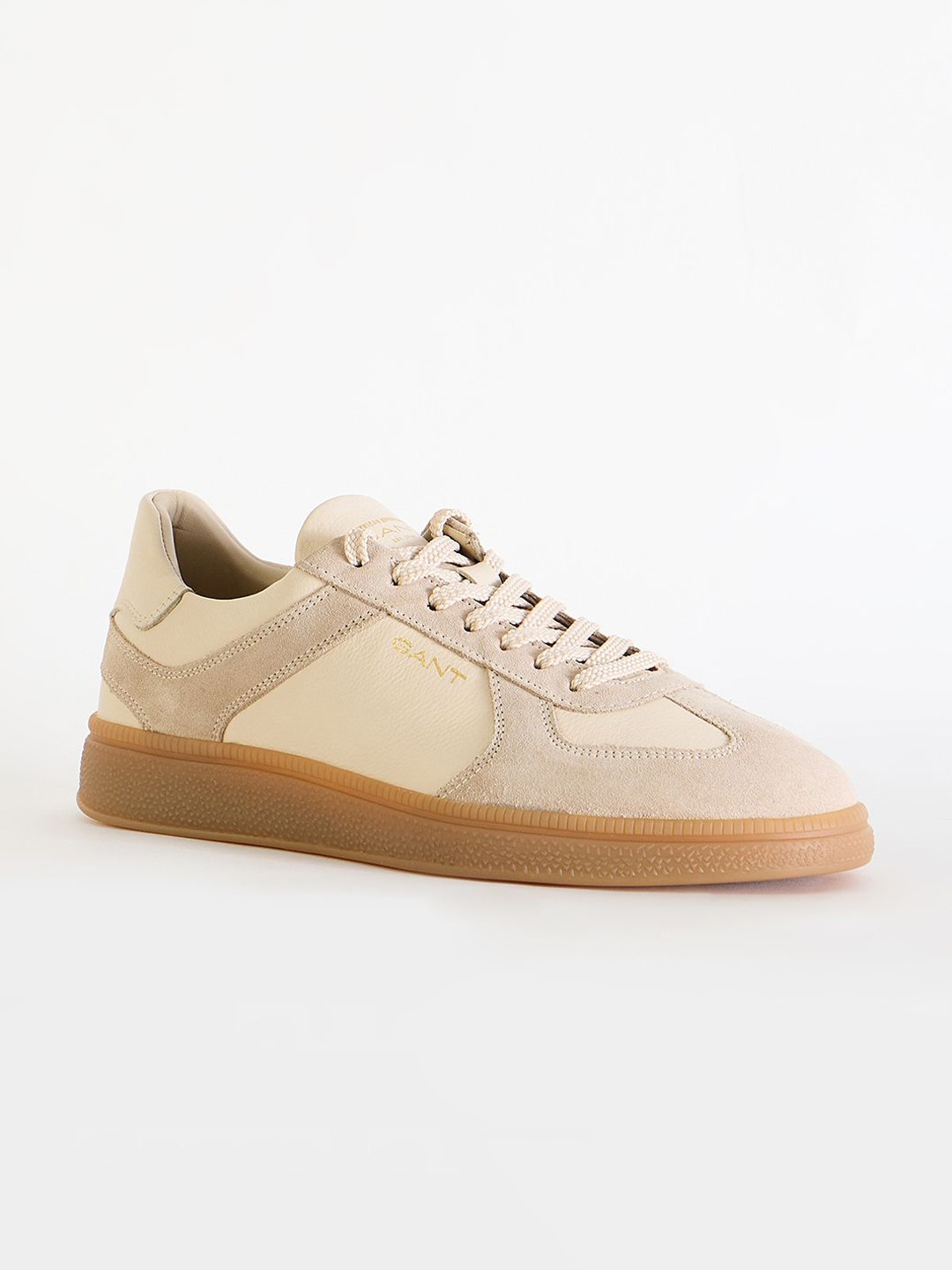 

GANT Men Colourblocked Leather Sneakers, Beige