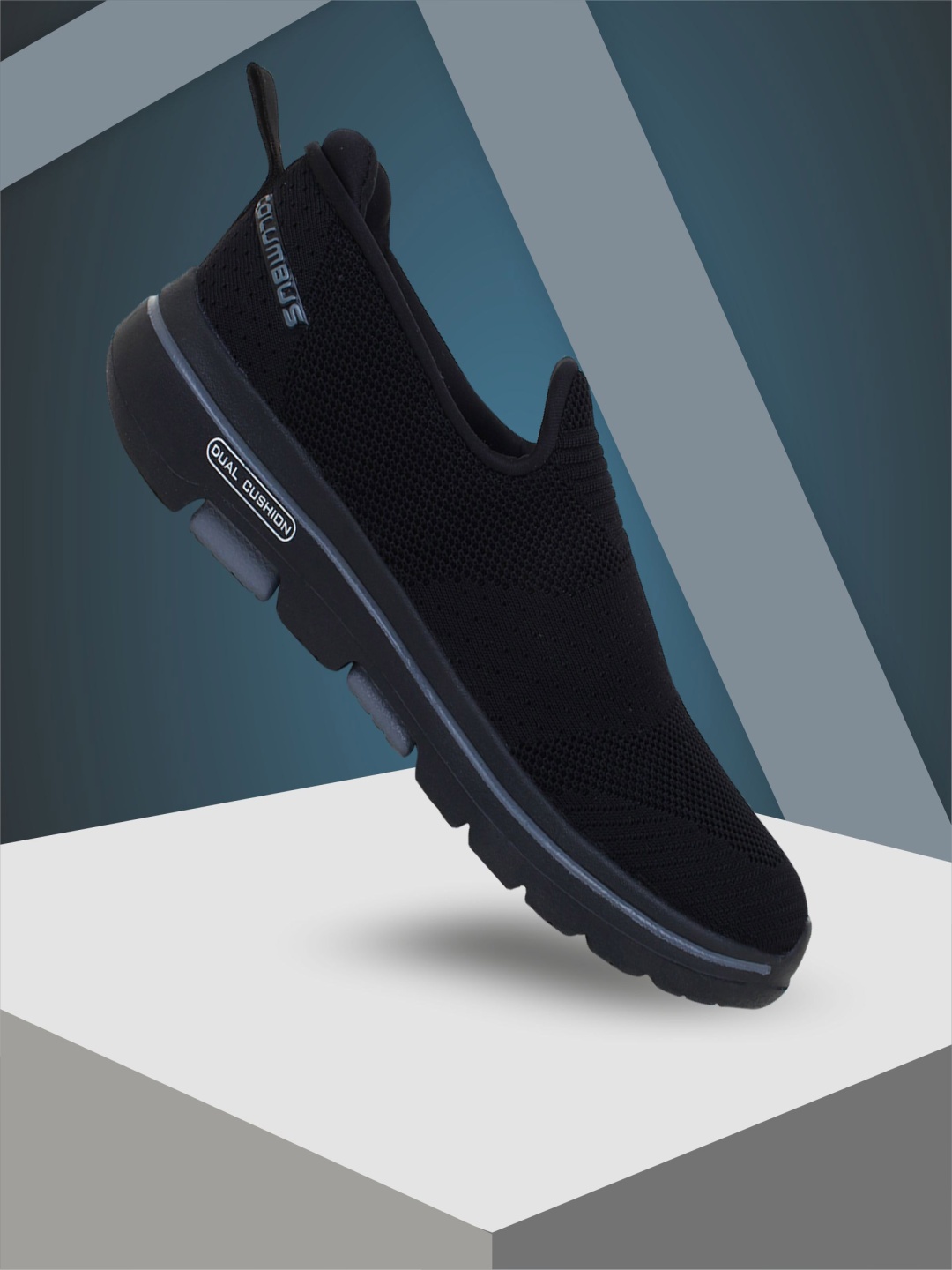

Columbus Men Woven Design Slip-On Sneakers, Black