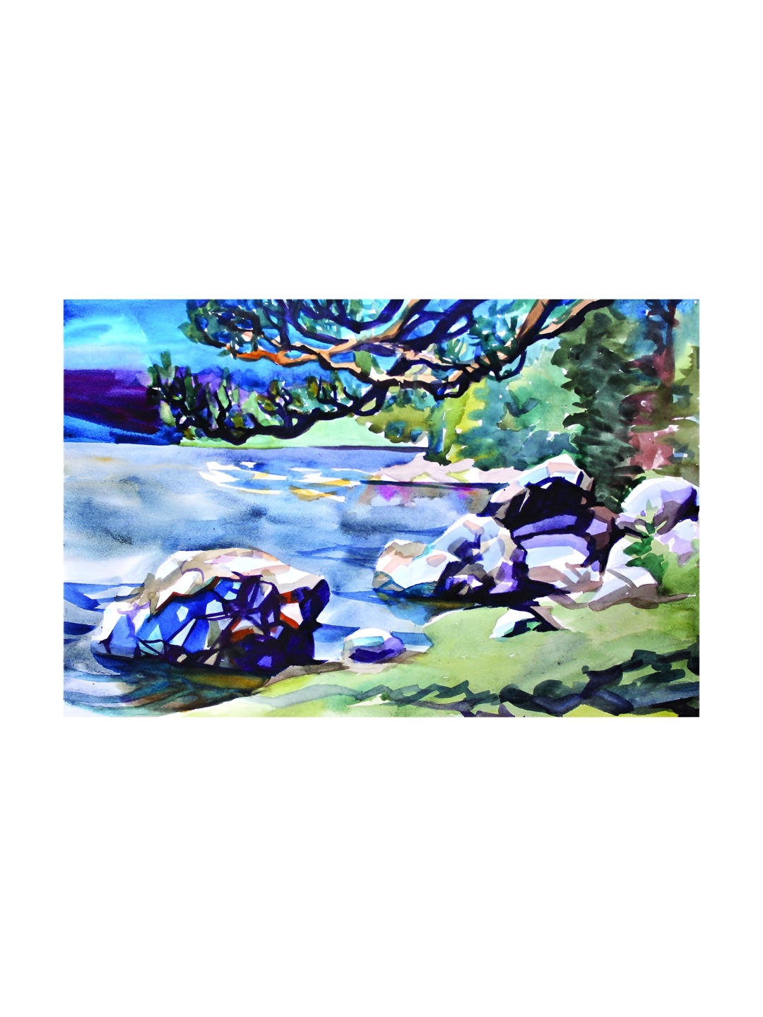 

Inephos Blue & White Printed Wall Art