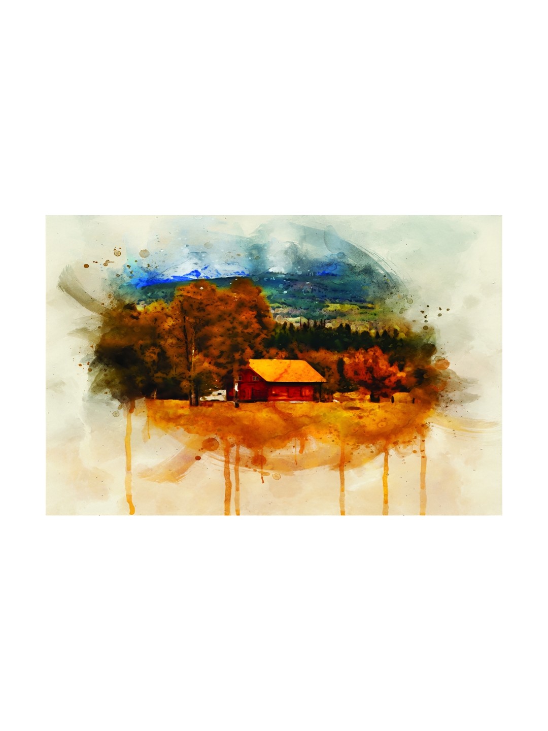 

Inephos beige And Blue Other Printed Canvas Unframed Wall Paintings