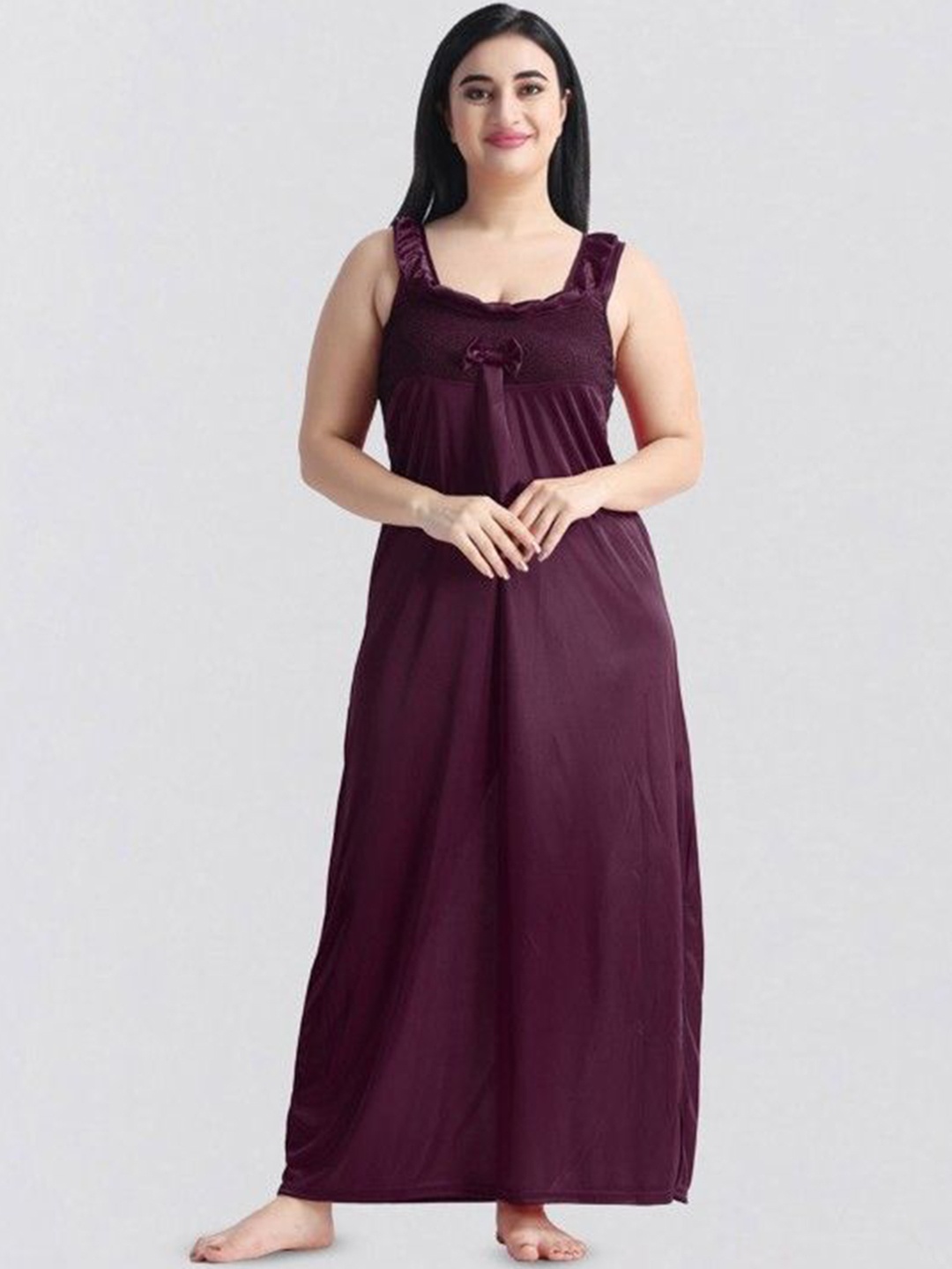 

Softwrap Maxi Nightdress With Robe, Purple