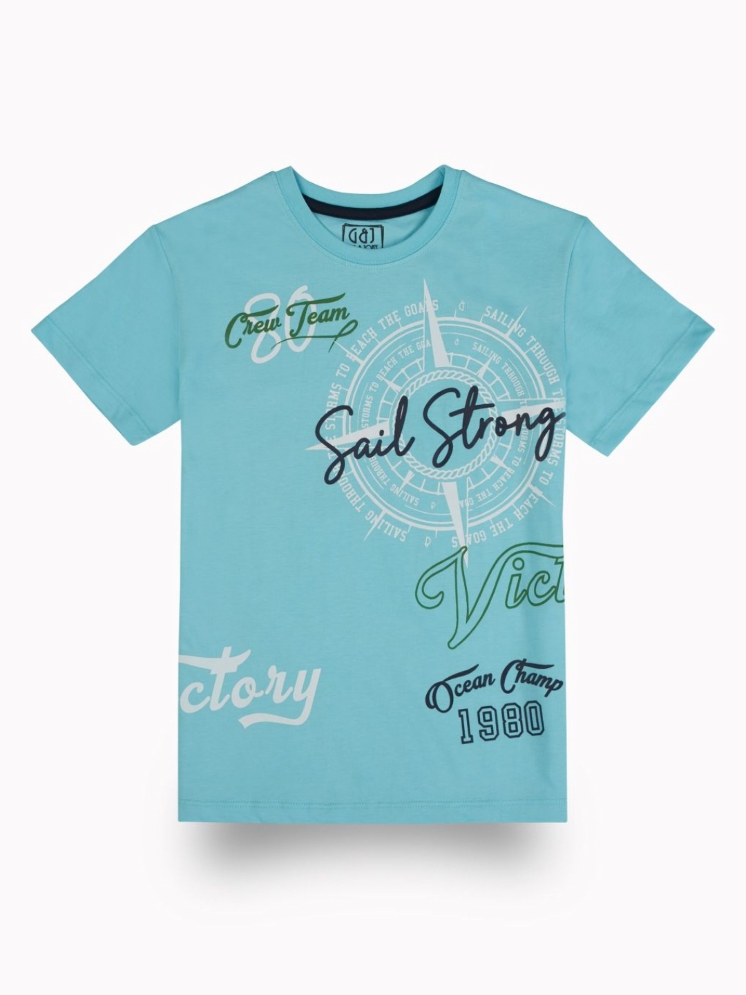 

Gini and Jony Boys Graphic Printed Round Neck Cotton T-shirt, Blue