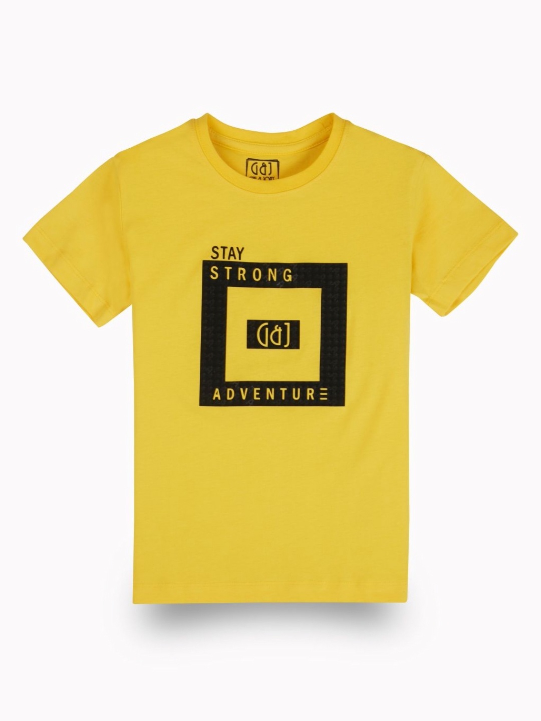 

Gini and Jony Boys Typography Printed Round Neck Cotton T-shirt, Yellow