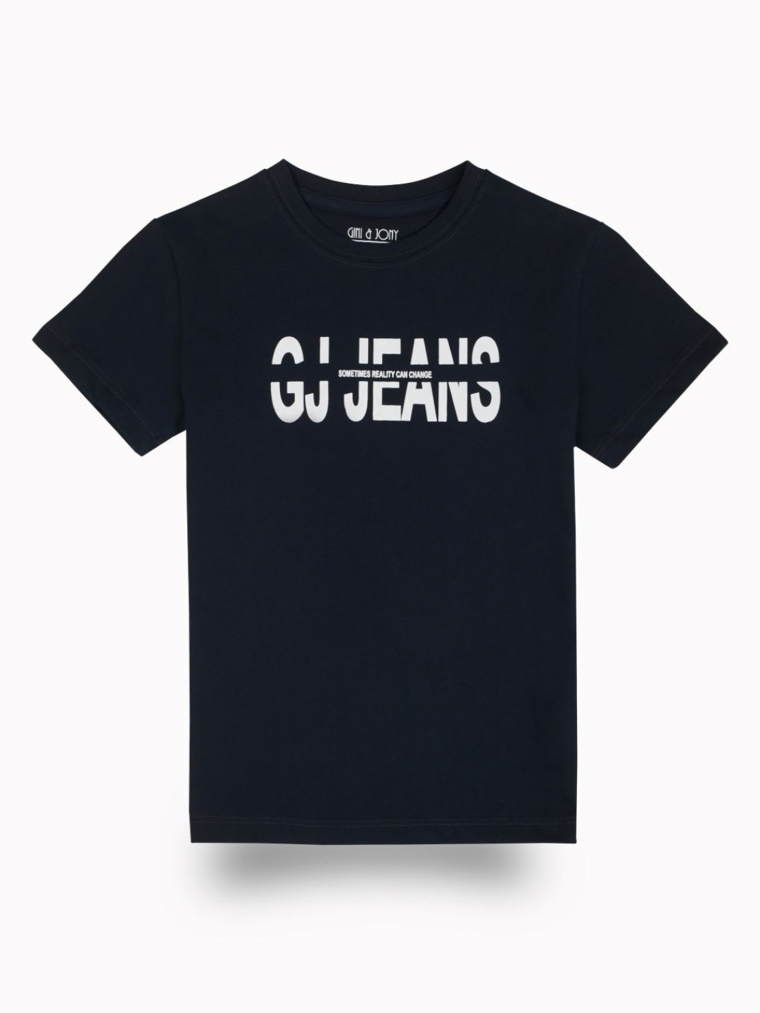 

Gini and Jony Boys Typography Printed Round Neck Cotton T-shirt, Navy blue