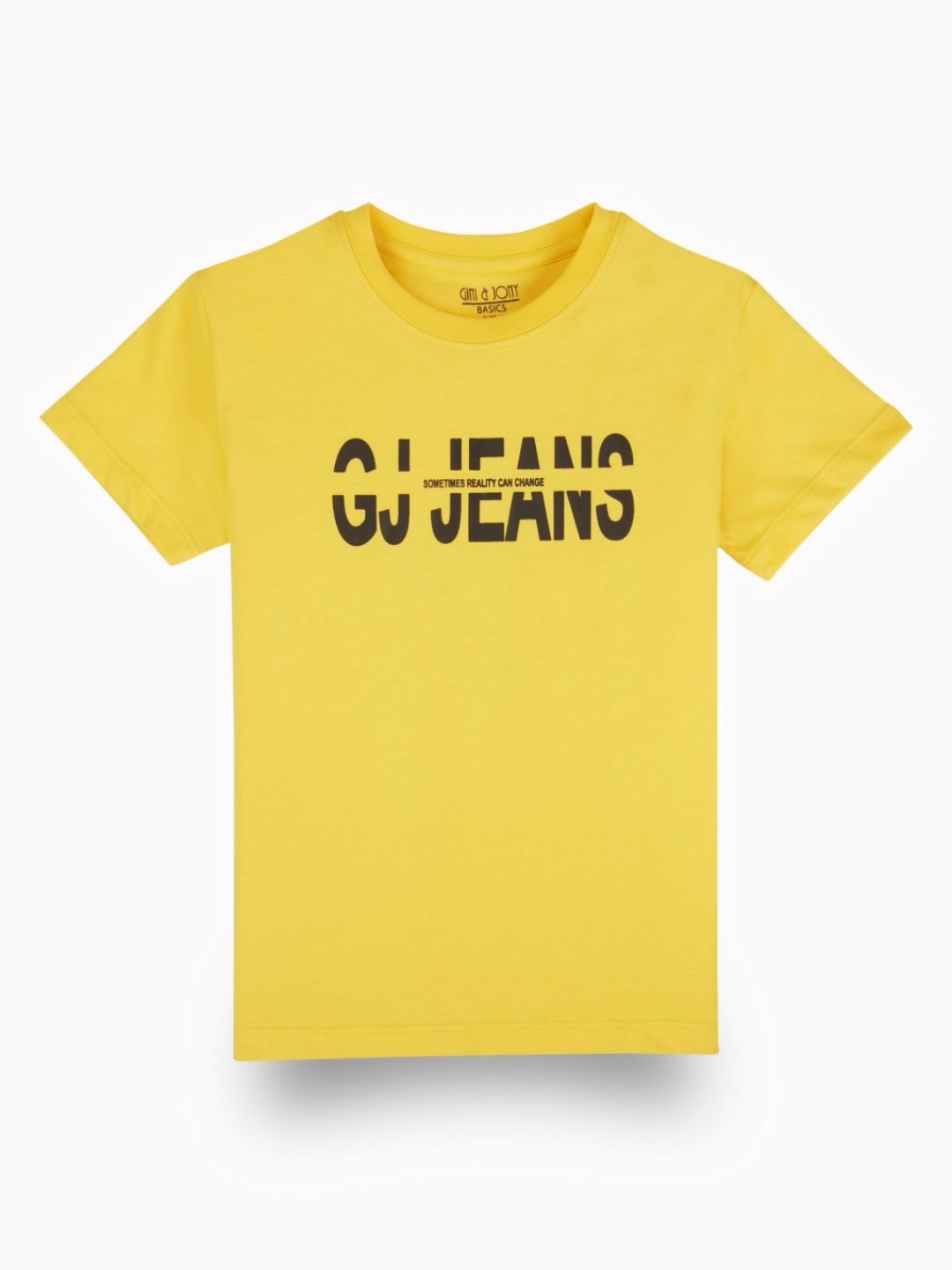 

Gini and Jony Boys Typography Printed Round Neck Cotton T-shirt, Yellow