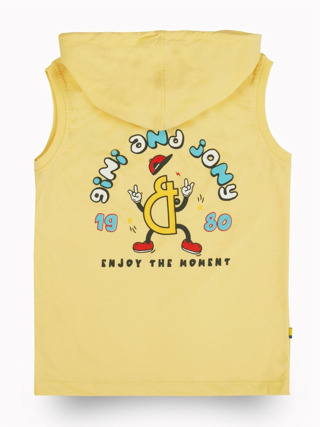

Gini and Jony Boys Graphic Printed Hood Cotton T-shirt, Yellow