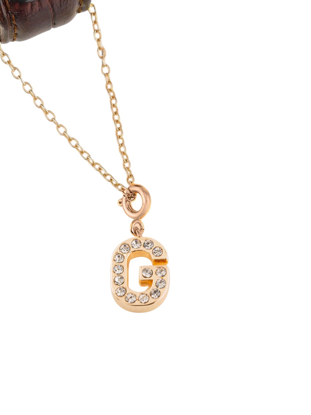 

CARPISA Stone Studded Embellished G Alphabet Bracelet Charm, Gold