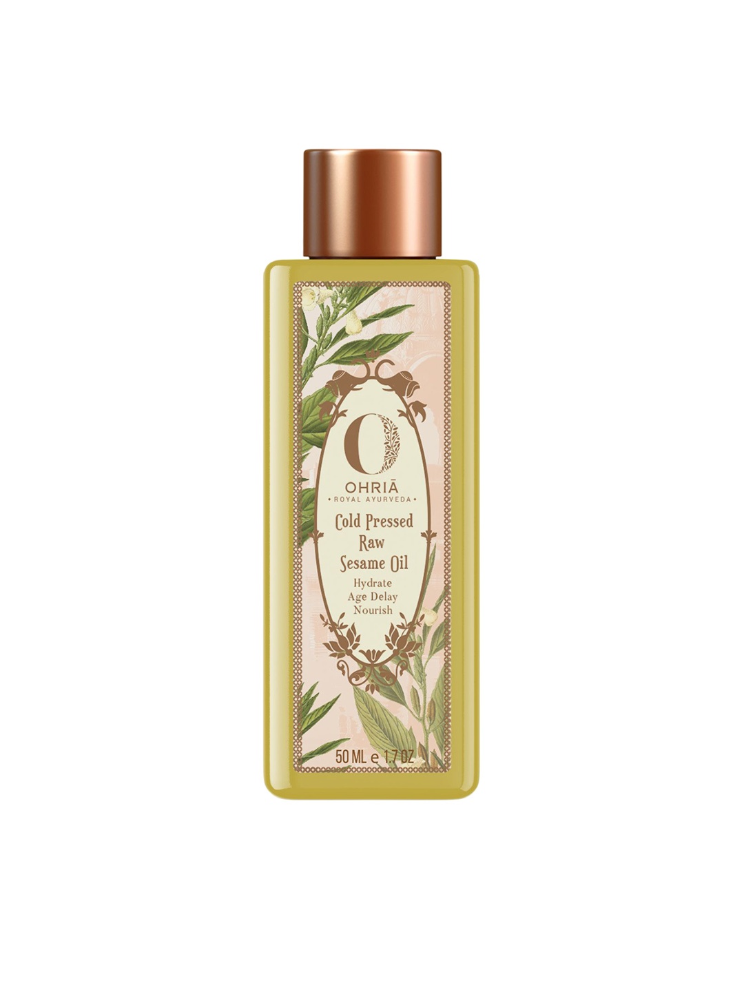 

Ohria Ayurveda Cold Pressed Raw Sesame Oil For Hydration- Nourishing & Frizz Control- 50ml, Off white